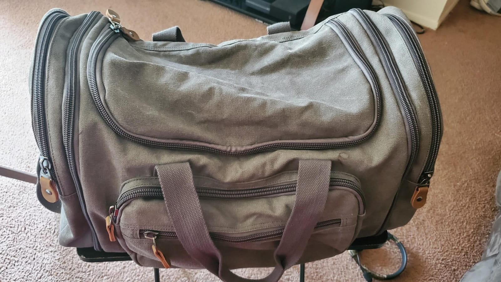 Gonex Canvas Duffle Bag, Expandable 60L Travel Overnight Weekender Bag customer photo 1