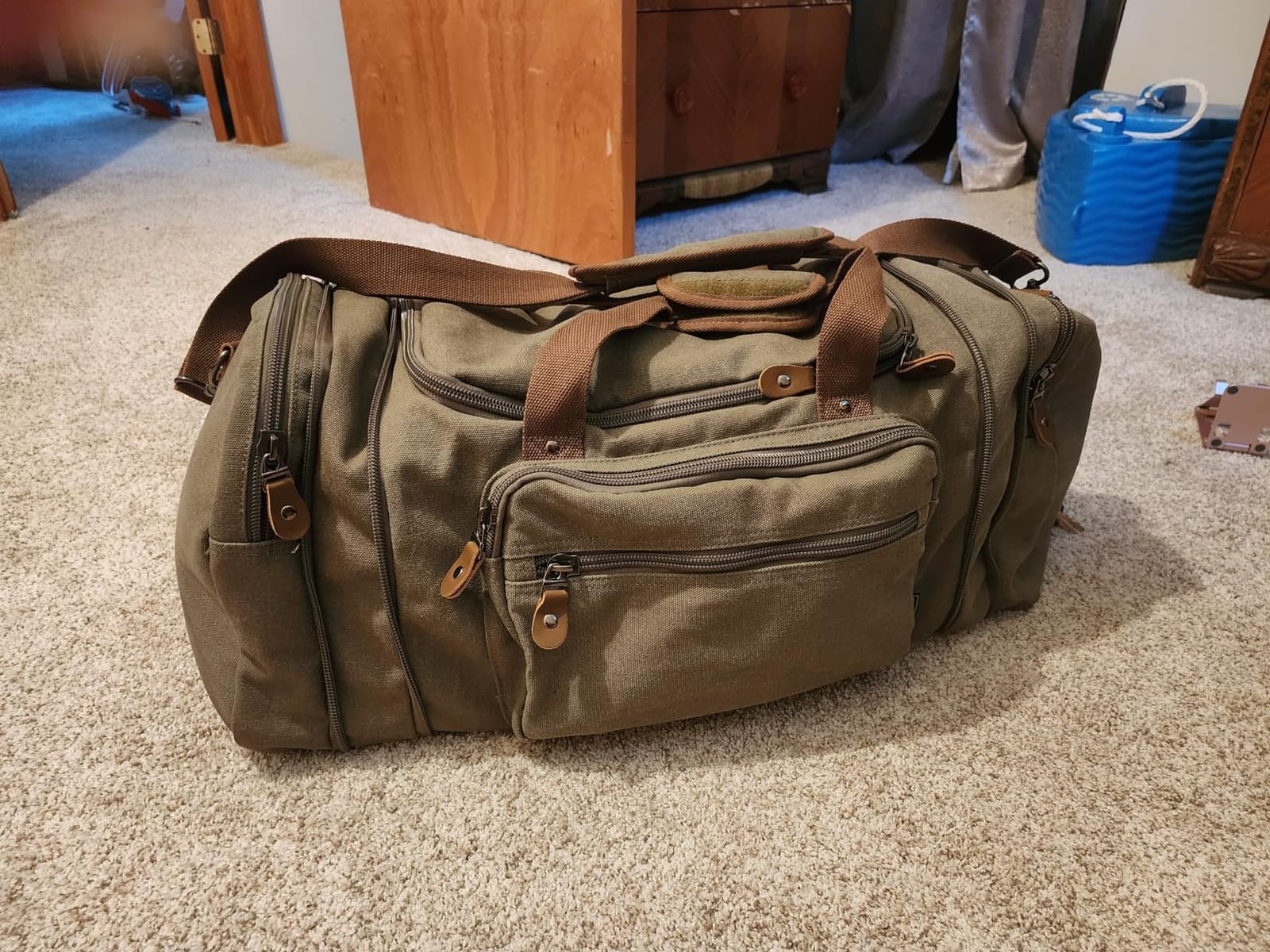Canvas Duffle Bag, Expandable 60L Travel Overnight Weekender Bag customer photo 2