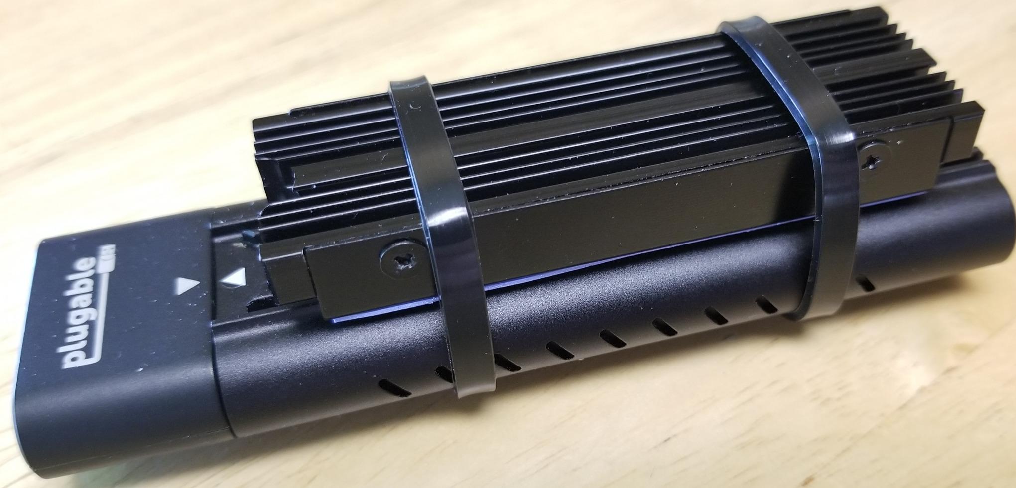 Plugable M.2 NVMe SSD Enclosure; Tool-Free & Driverless, USB 3 Type-C, Including Thunderbolt and USB4, at 10Gbps. for M.2 NVMe SSDs 2230 to 2280 PCIe Gen 3 and 4. USB Cables Included customer photo 1