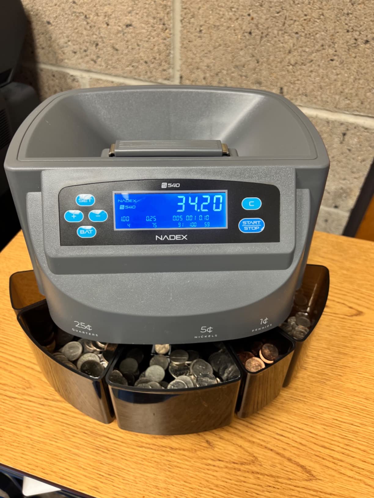 Nadex S540 Pro | Coin Counter, Sorter, and Wrapper | Sorts up to 300 Coins Per Minute | Comes with 48 Preformed Wrappers (Gray) customer photo 1