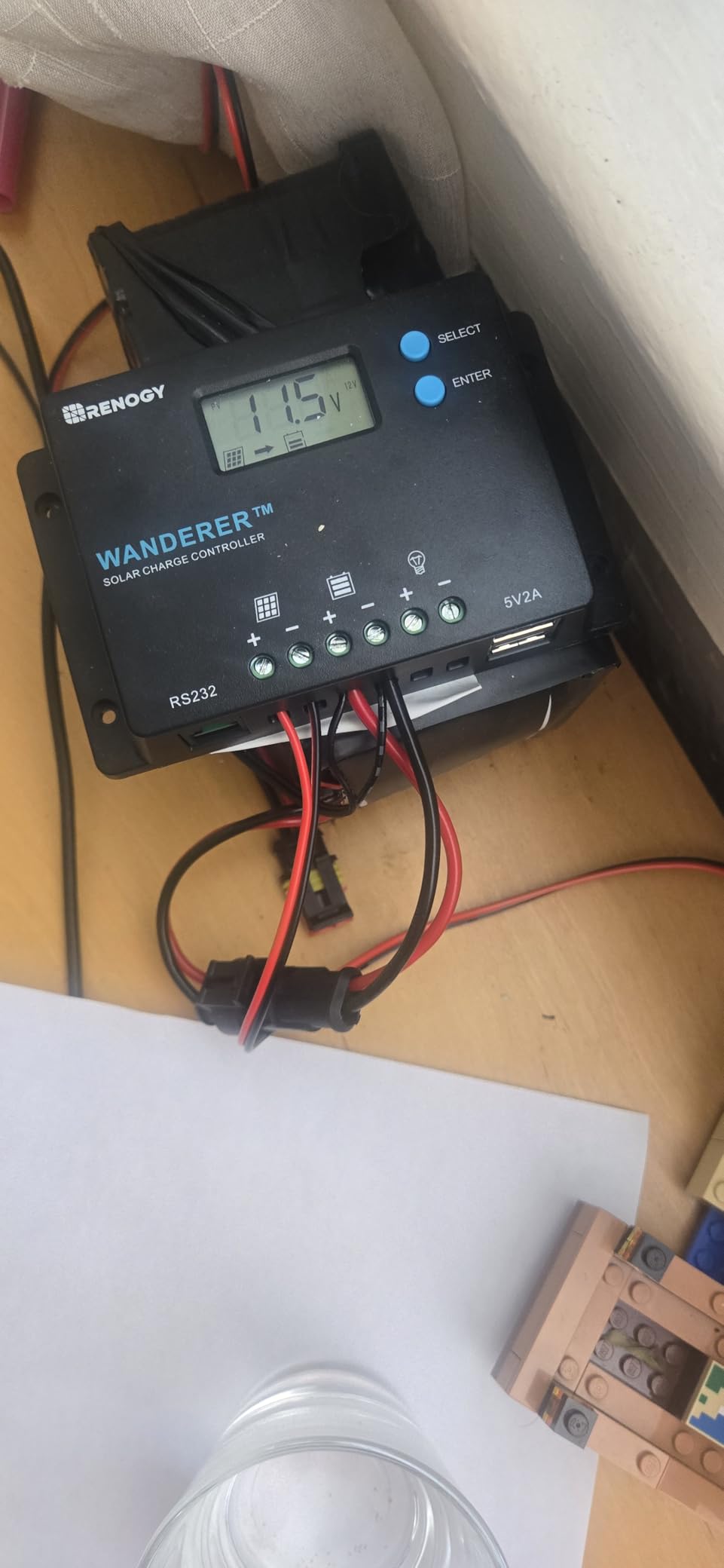 Renogy 10 Amp 12V/24V PWM Negative Ground Solar Charge Controller Compact Design w/LCD Display for AGM, Gel, Flooded and Lithium Battery, Wanderer 10A customer photo 2