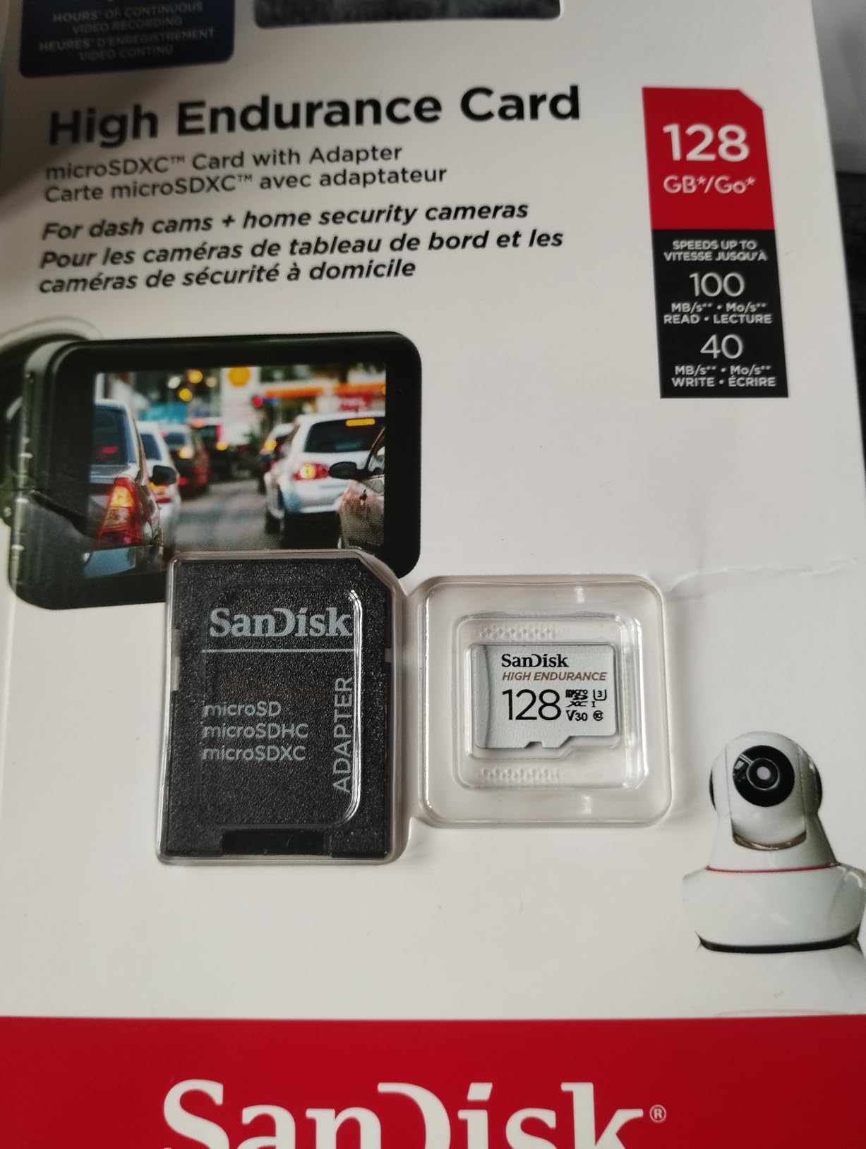 SANDISK 256GB High Endurance microSD Card + Adapter | V30, 4K UHD, C10, U3, Ideal for Dash Cam & Home Monitoring Systems, Record Up to 40,000 Hours of Video customer photo 1