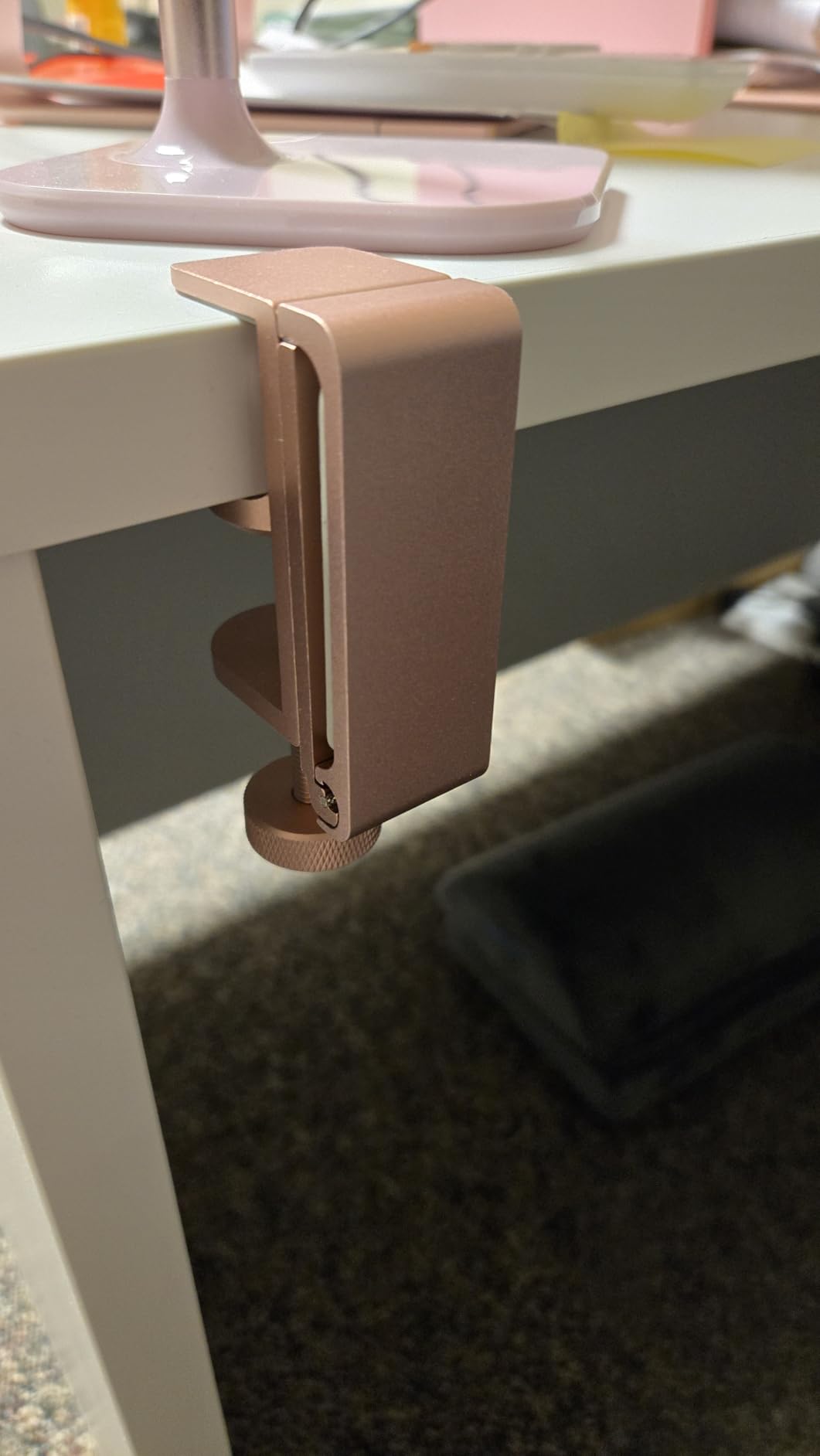 New Foldable Headphone Stand Hanger Holder Aluminum Headset Soundbar Stand Clamp Hook Under Desk Space Save Mount, Universal Fit Gaming Headphones, Black customer photo 1