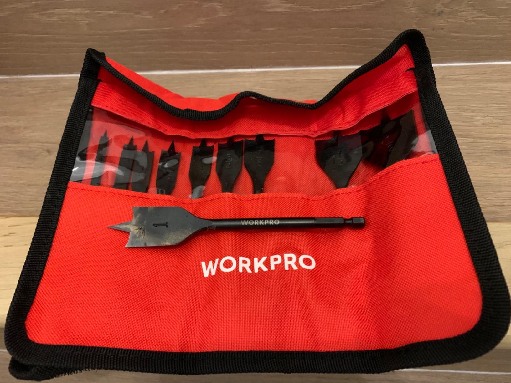 WORKPRO 10-Piece Pro Spade Drill Bit Set, 1/4