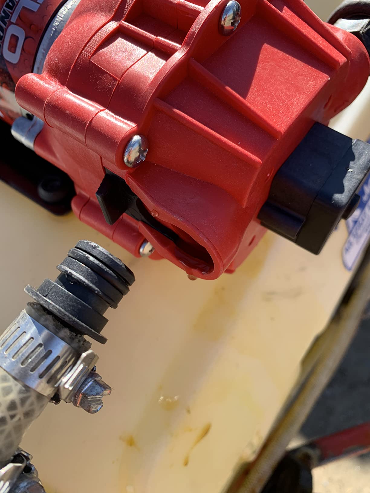 FIMCO 5151088 High Flo 12Volt Demand Diaphragm Pump (Upgrade), 4.5GPM, 60PSI, Can Use with Roundup | 4.5 GPM Flow Rate, 60 PSI Output, Automatic Demand Pump, Self-Priming Design, Quick-Attach Fittings customer photo 1