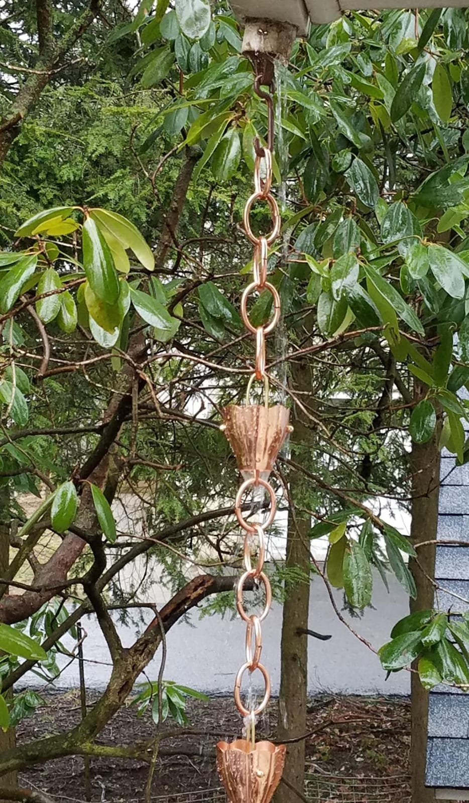 Good Directions 491V1-8 Crocus Rain Chain 8-1/2 Feet Long, Large Cups, 100% Blue Verde Pure Copper customer photo 1
