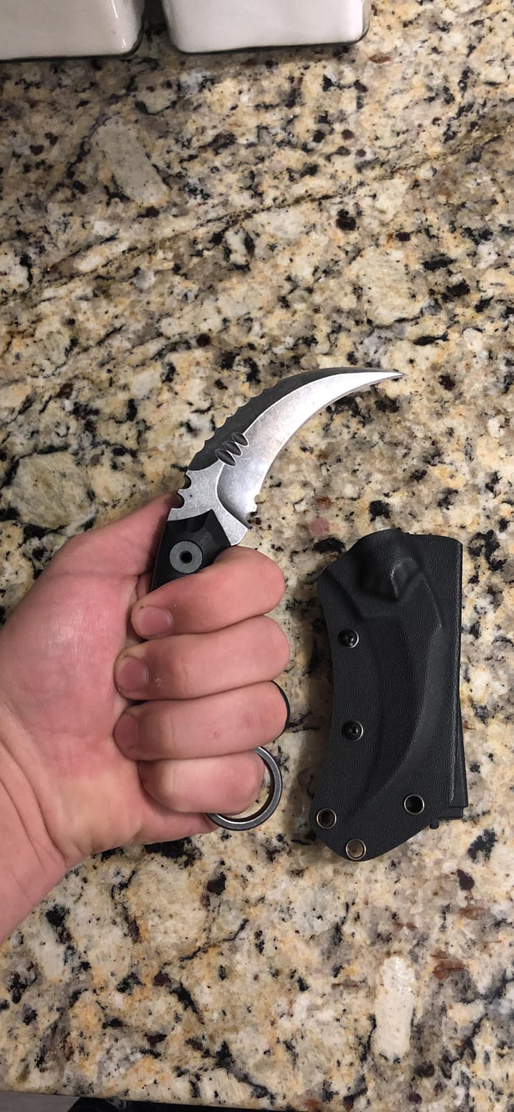 Ccanku C1691 Fixed Blade Knife D2 Steel G10 Handle 4 Inches,Outdoor Claw Knife,Camping EDC Tools, Kydex Sheaths … … customer photo 1