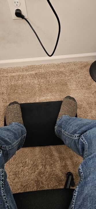 ErgoFoam Foot Rest for Under Desk at Work Adjustable - Chiropractor-Endorsed, High-Density Foam, Velvet (Black) customer photo 1