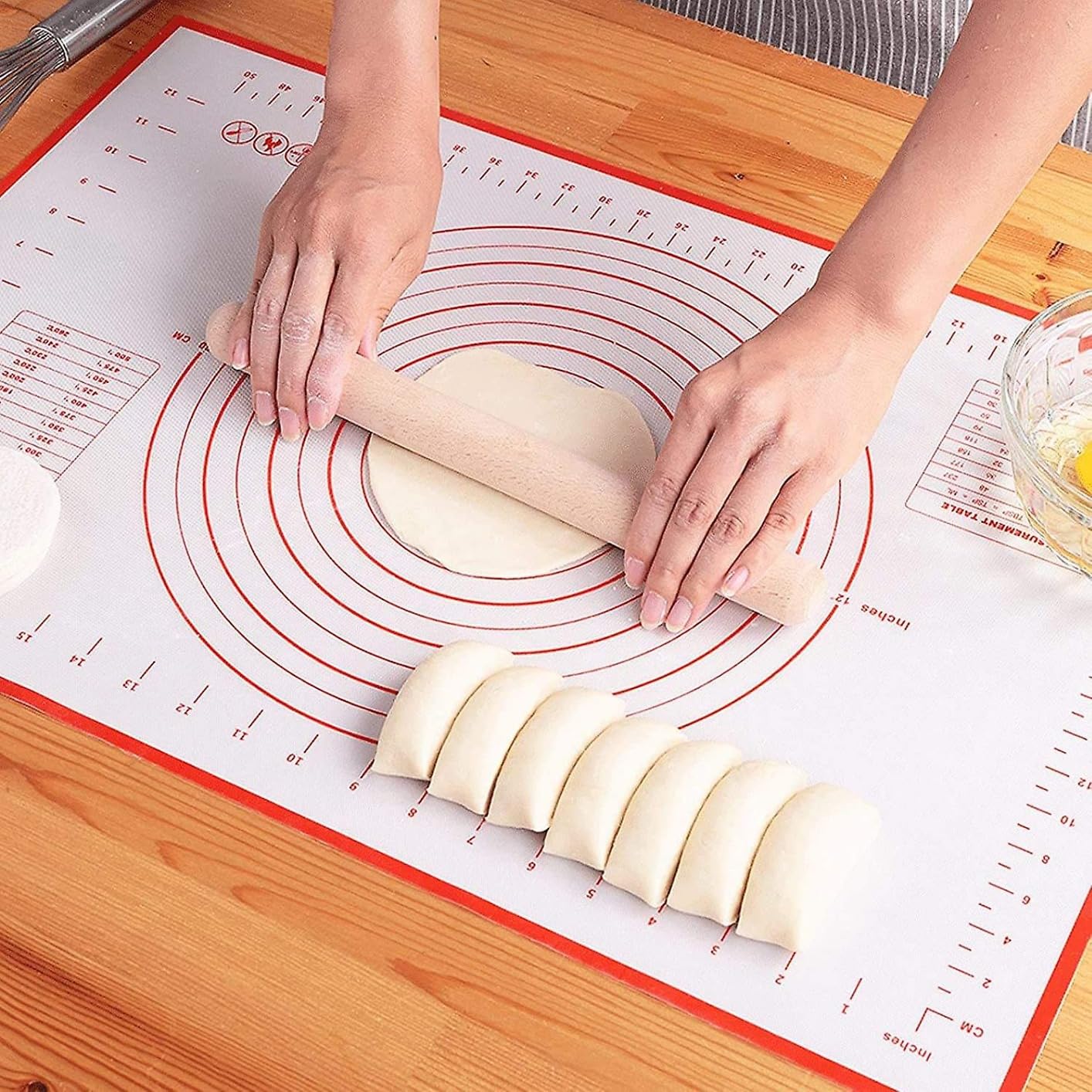 Silicone Baking Pastry Mat Large Dough Kneading Sheet for Rolling, 16×24 in, Non-Stick Non-Slip with Measurement customer photo 2