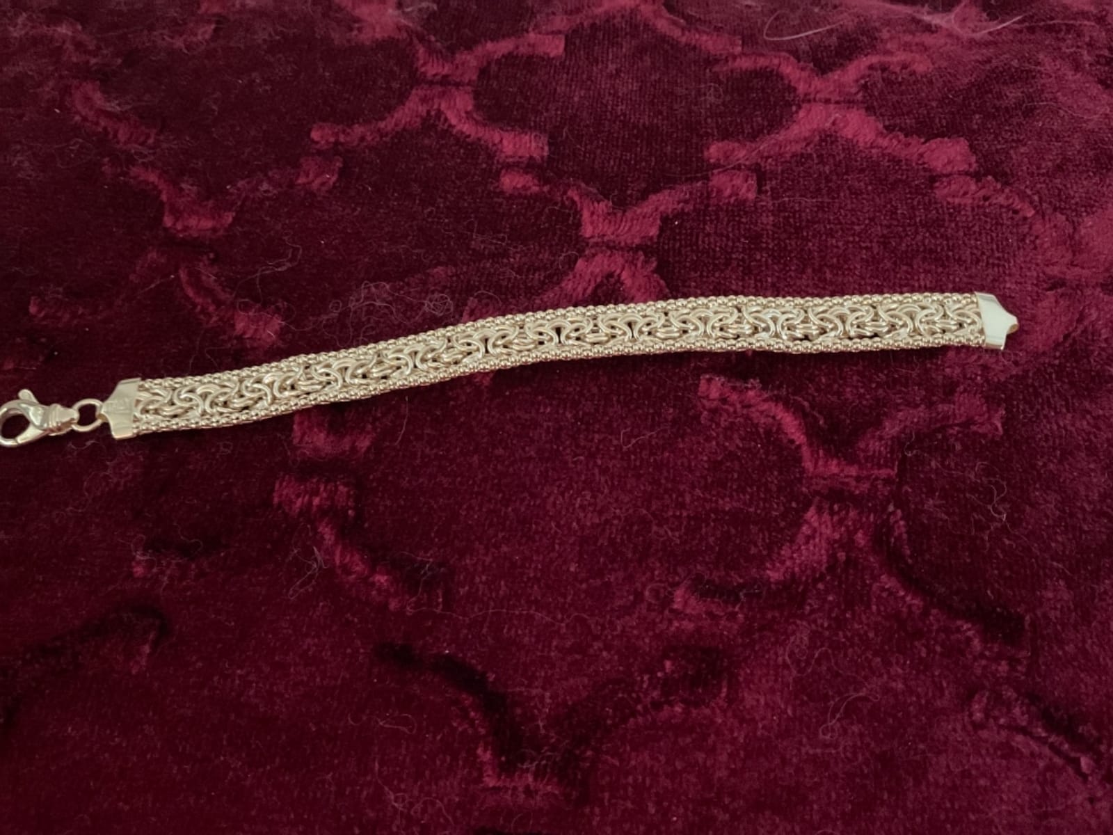 Italian 925 Sterling Silver, 18K Gold Plated Byzantine Bracelet customer photo 2