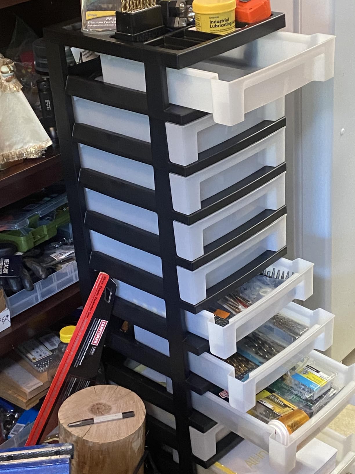IRIS USA 4-Drawer Rolling Storage Cart with Organizer Top, Black/Pearl | Keep classroom supplies, teacher essentials, craft materials, and learning tools organized with easy-access drawers. customer photo 2