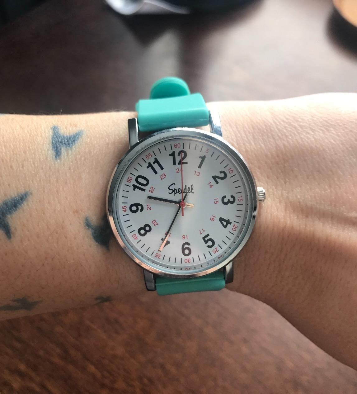 Speidel Original Scrub Watch for Nurse, Medical Professionals and Students - Various Medical Scrub Colors, Easy Read Dial, Military Time with Second Hand, Silicone Band, Water Resistant customer photo 1