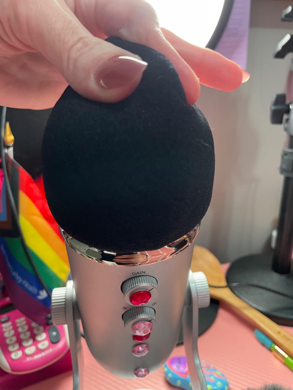 YOUSHARES 2PCS Blue Yeti Pop Filter for Blue Yeti Microphone, Yeti Foam Windscreen with Dead Cat Blue Yeti Mic Cover for Yeti Mic and Blue Yeti Pro USB Microphone customer photo 1