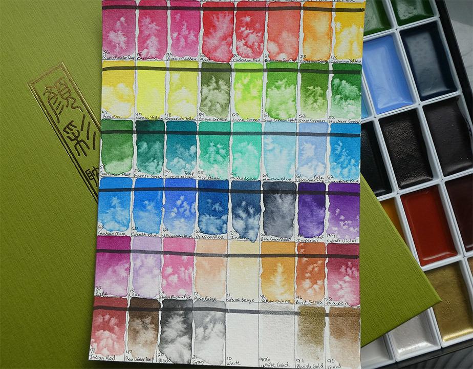 Kuretake Gansai Tambi Watercolor Paint Set, 48 Colors, Made in Japan | 48 vivid opaque colors, non-granulating pigment, large pans, palette & color chart, Professional Use, Artist Grade customer photo 1