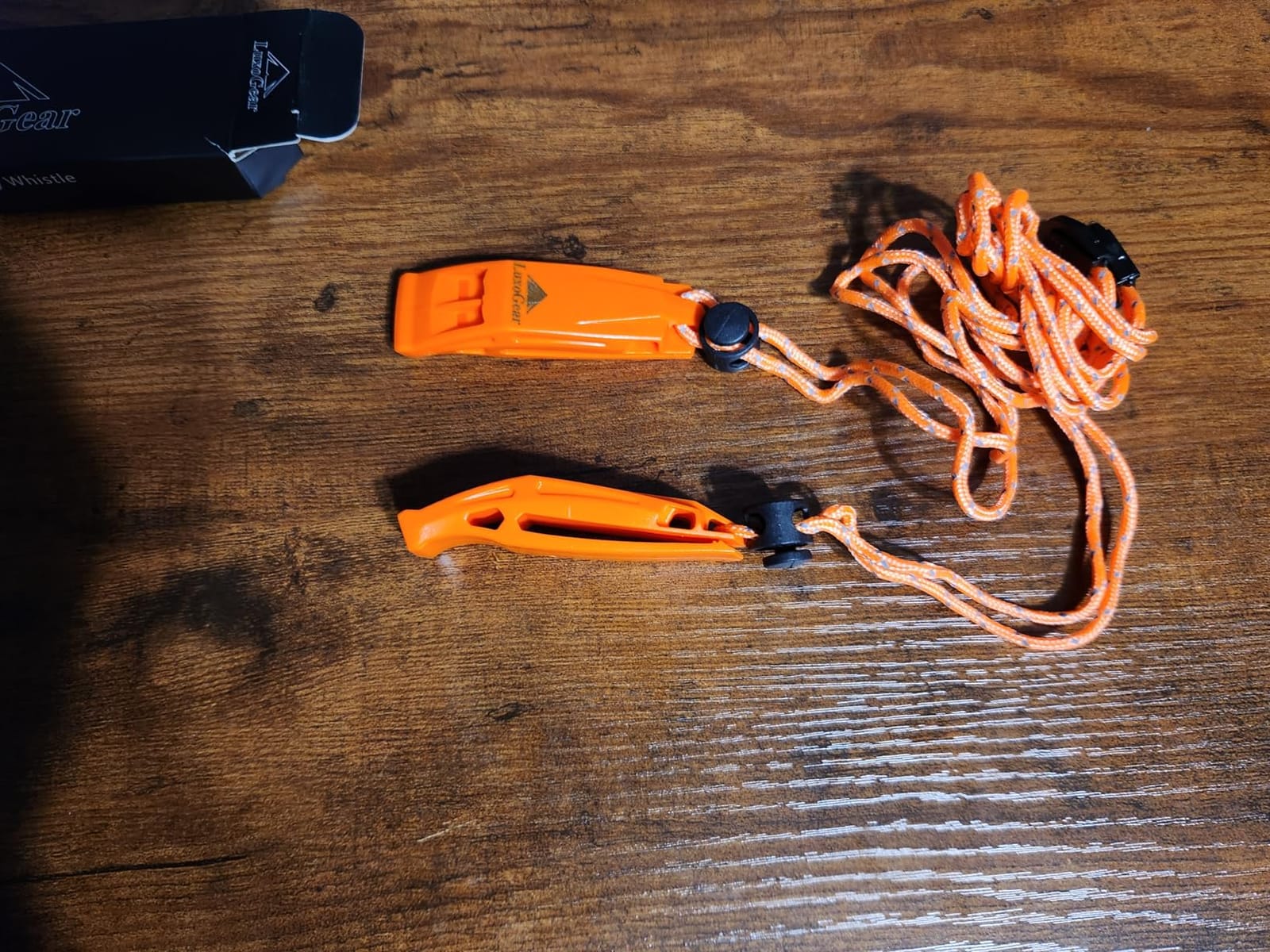 LuxoGear Emergency Whistles with Lanyard Safety Whistle Survival Shrill Loud Blast for Kayak Life Vest Jacket Boating Fishing Boat Camping Hiking Hunting Rescue Signaling Kids Lifeguard Plastic 2 Pack customer photo 2