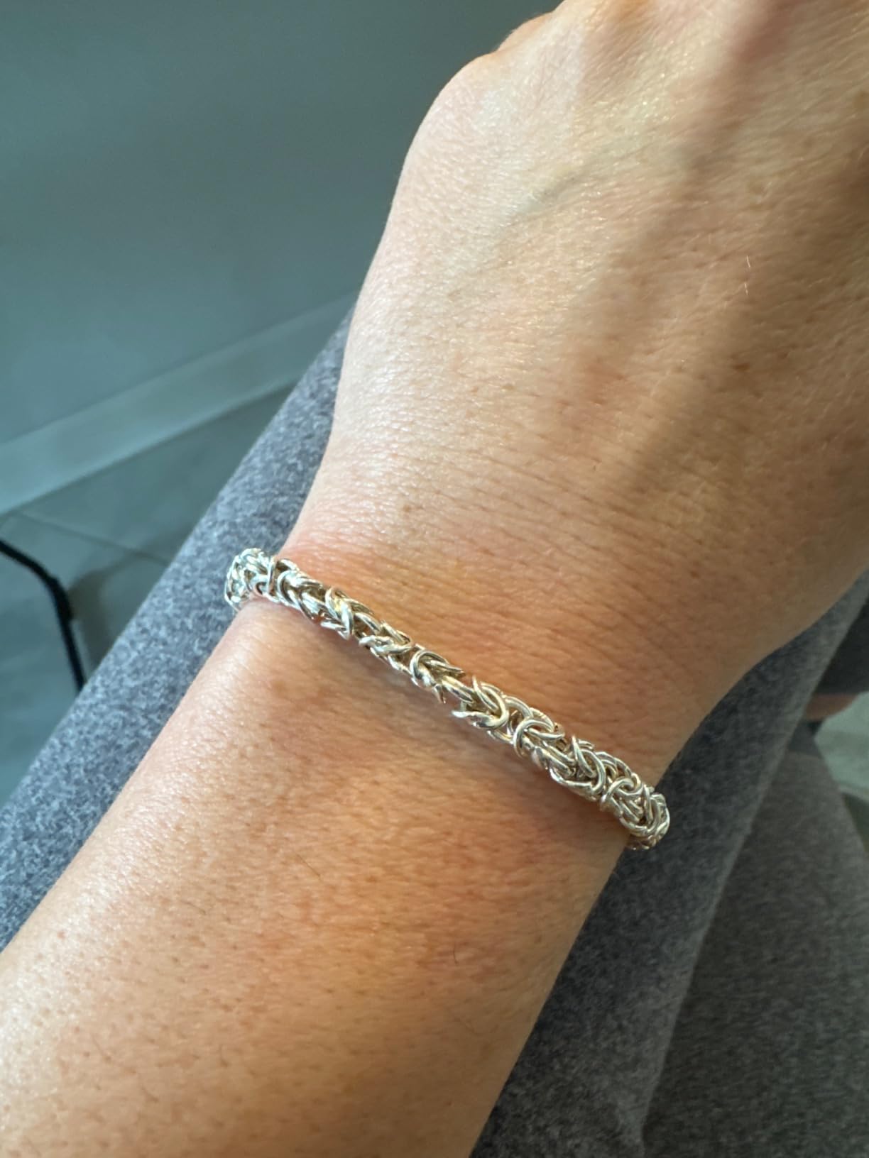 Miabella Italian 925 Sterling Silver Byzantine Bracelet for Women | Fine Jewelry, Handmade in Italy customer photo 2