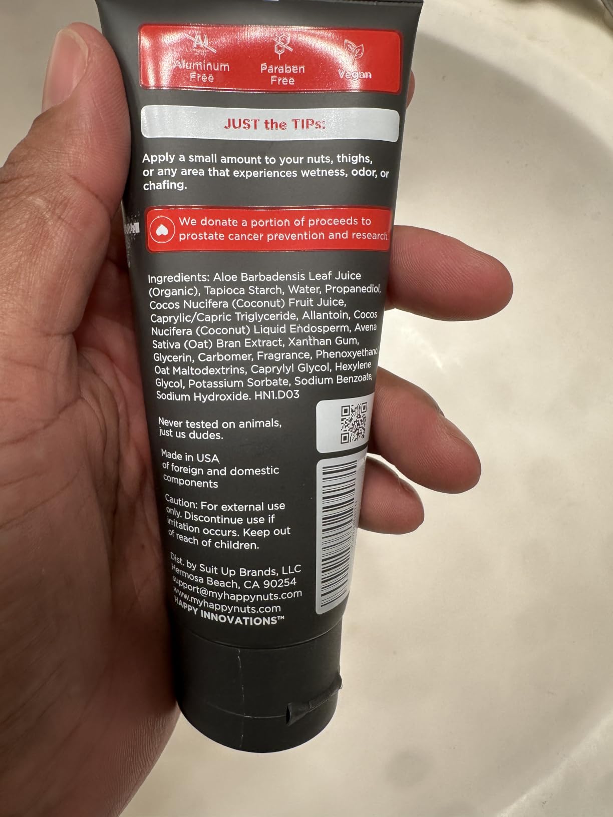 HAPPY NUTS Comfort Cream Deodorant For Men: Anti-Chafing Sweat Defense, Odor Control, Aluminum-Free, Travel Essential, Mens Deodorant & Hygiene Products for Men's Private Parts 3.4 Fl Oz - Original customer photo 1