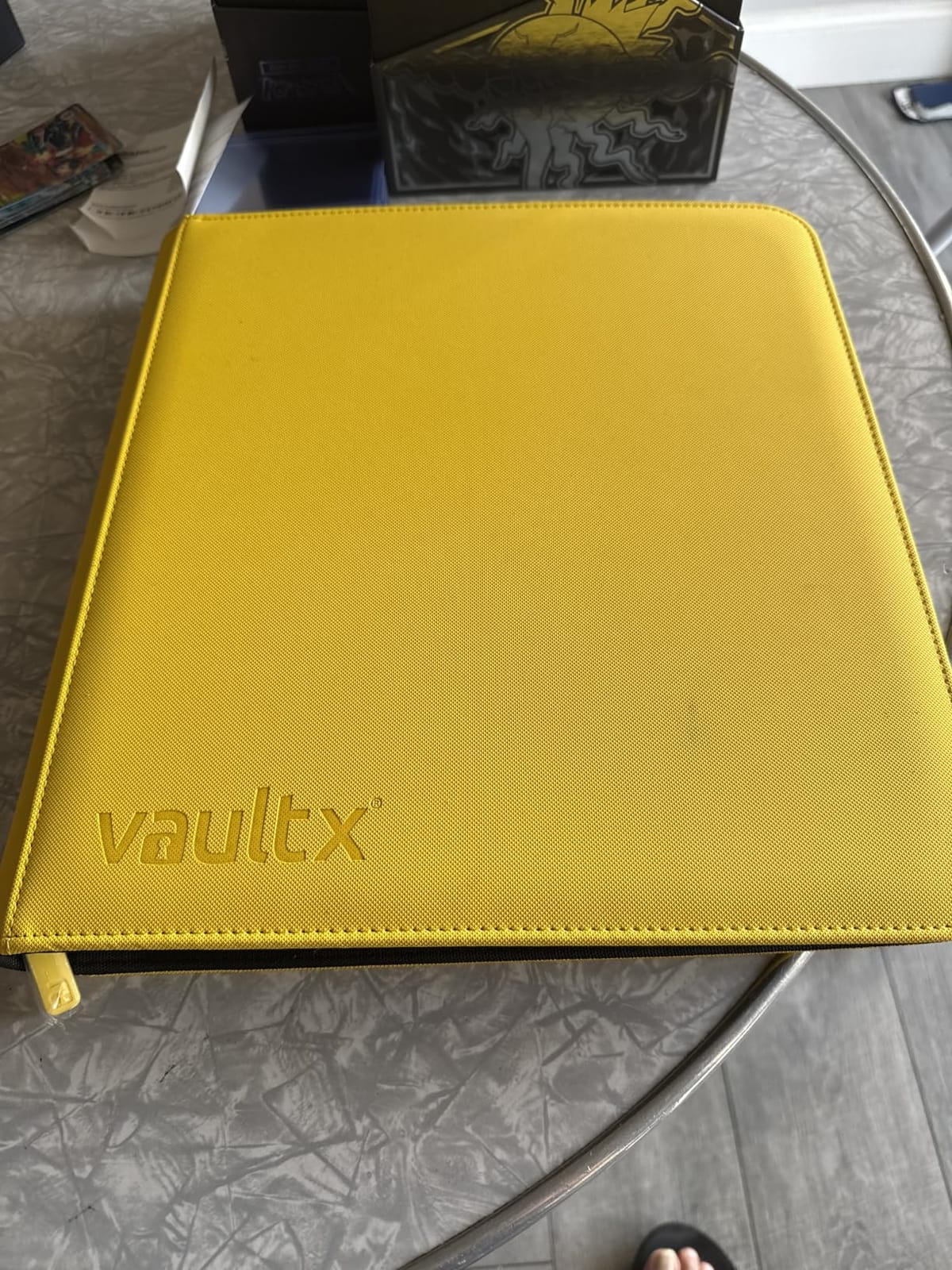 Vault X 12 Pocket Zip Trading Card Binder 480 Cards Exo-Tec (Black) | Holds 480 standard-size TCG cards in 20 side-loading 12-pocket pages. Padded, water-resistant Exo-Tec cover. customer photo 1