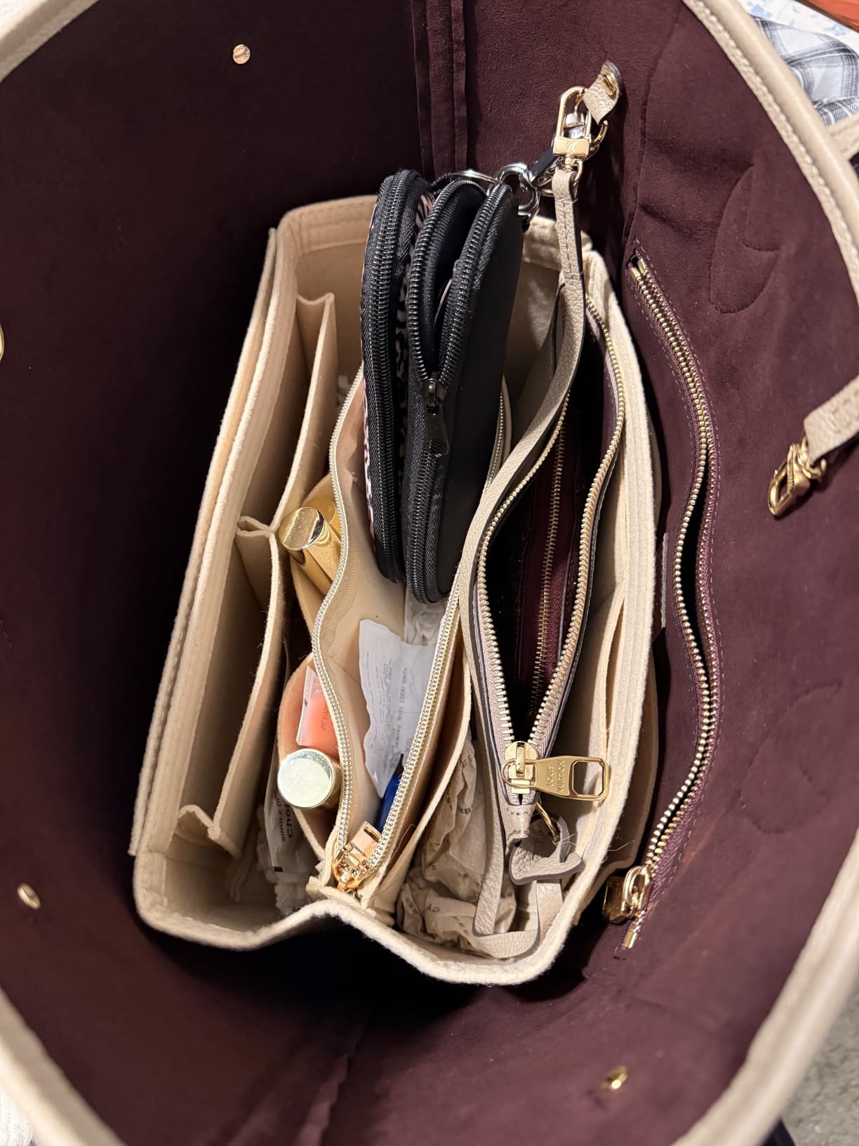OMYSTYLE Purse Organizer Insert, Felt Tote Bag Organizer Insert with 5 Sizes, Handbag Dividers for Inside Purse, Compatible with Longchamp, Neverful, Speedy and More customer photo 2