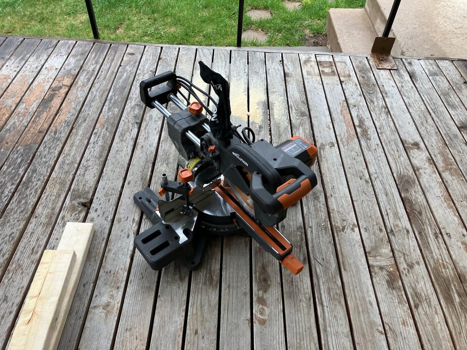 Evolution Power Tools R255SMS+ PLUS 10-Inch Sliding Miter Saw Plus Multi-Material Multi-Purpose Cutting Cuts Metal, Plastic, Wood & More 0 degree - 45 degree Bevel & 50 degree - 50 degree Miter Angles TCT Blade Included customer photo 1