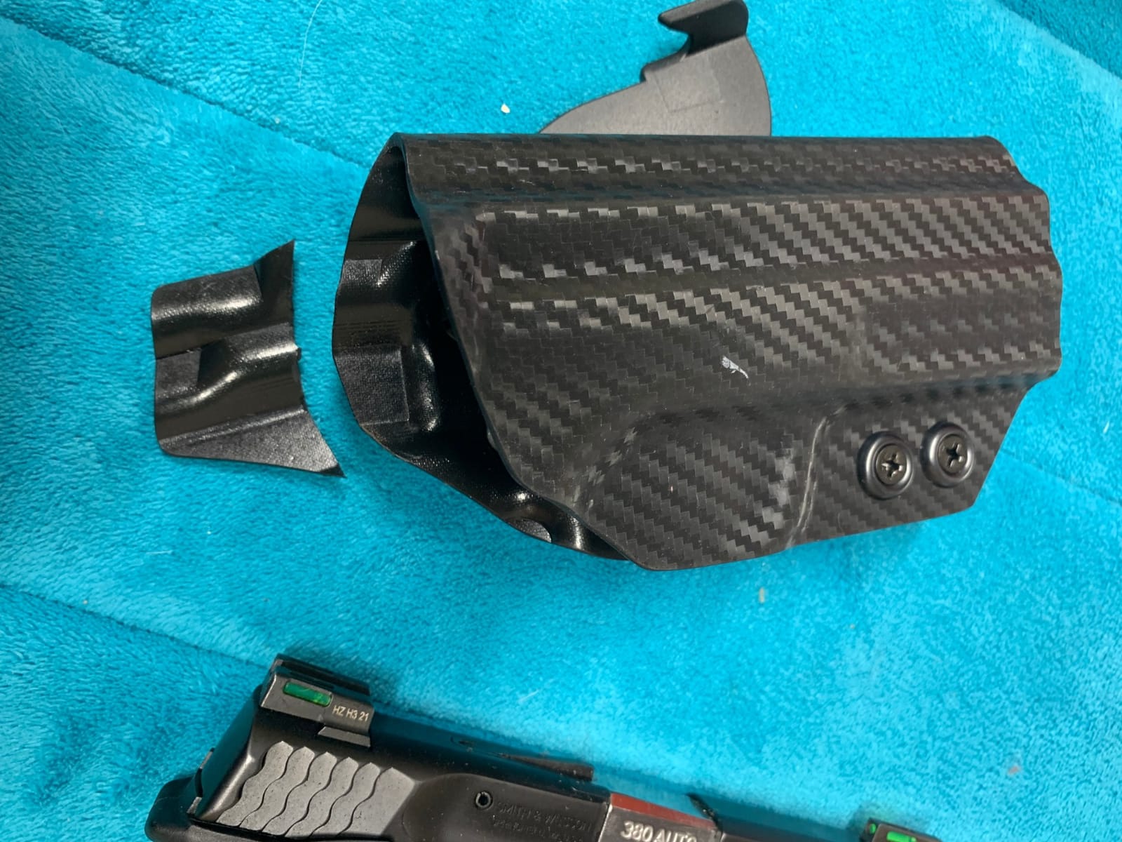 Rounded OWB Paddle Holster - Outside Waistband Carry, American Made, Concealment Express, Carbon Fiber Black Kydex, Optics Ready customer photo 1