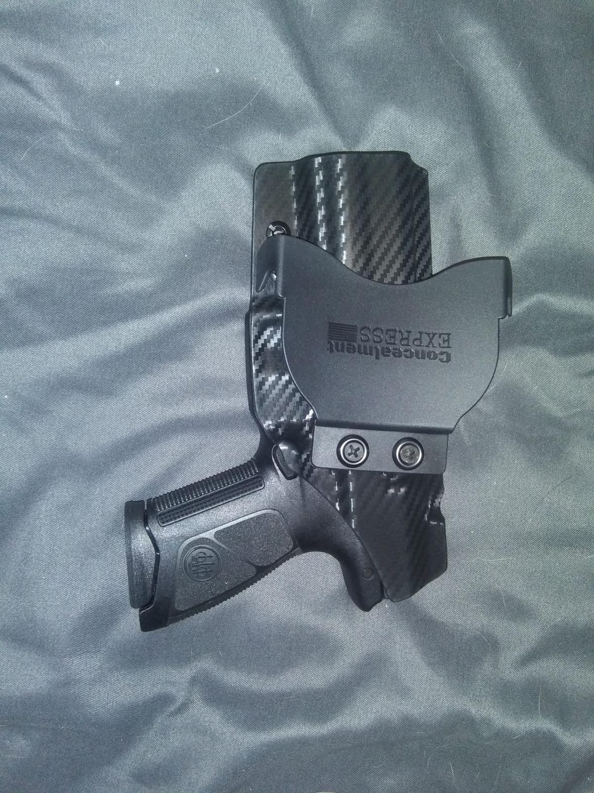 Rounded OWB Paddle Holster - Outside Waistband Carry, American Made, Concealment Express, Carbon Fiber Black Kydex, Optics Ready customer photo 2