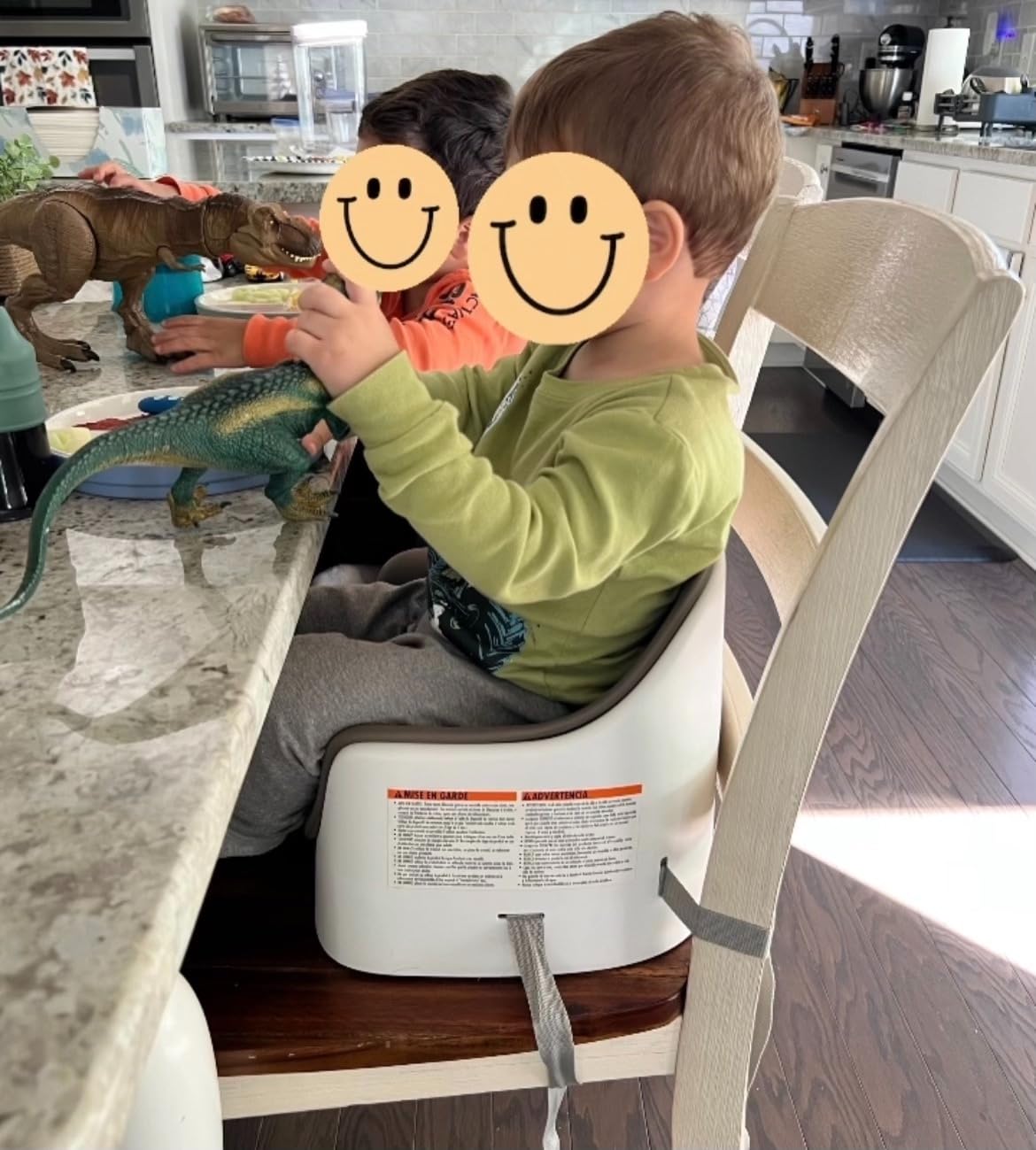 OXO Tot Nest Toddler Booster Seat for Kitchen with Removable Cushion, Gray | Portable Booster Seat With Straps, Attaches To Dining Table Chair, Removable Washable Cushion customer photo 1