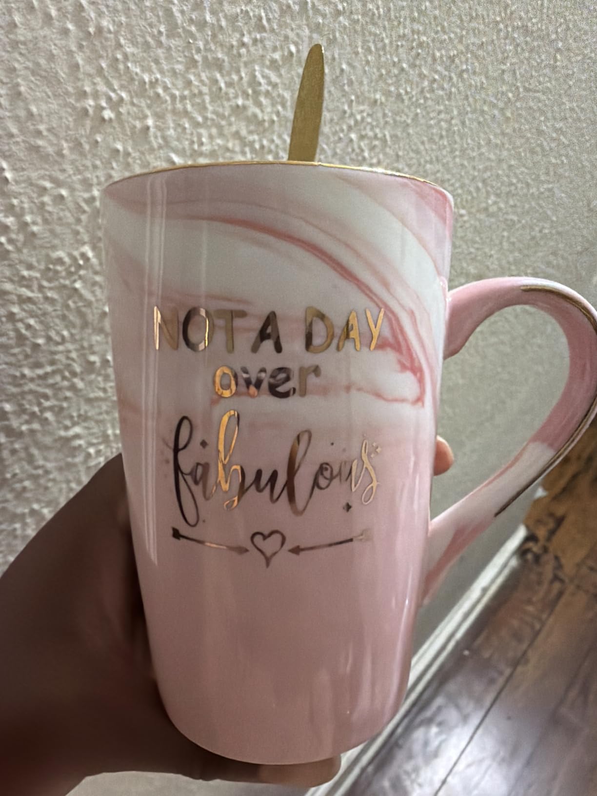 Jumway Not A Day Over Fabulous Mug Gifts Set- Birthday Gifts for Women - Funny Birthday Gift Ideas for Her,Friends, Coworkers, Her, Wife, Mom, Daughter, Sister, Aunt Ceramic Marble Mug 14 Oz customer photo 1