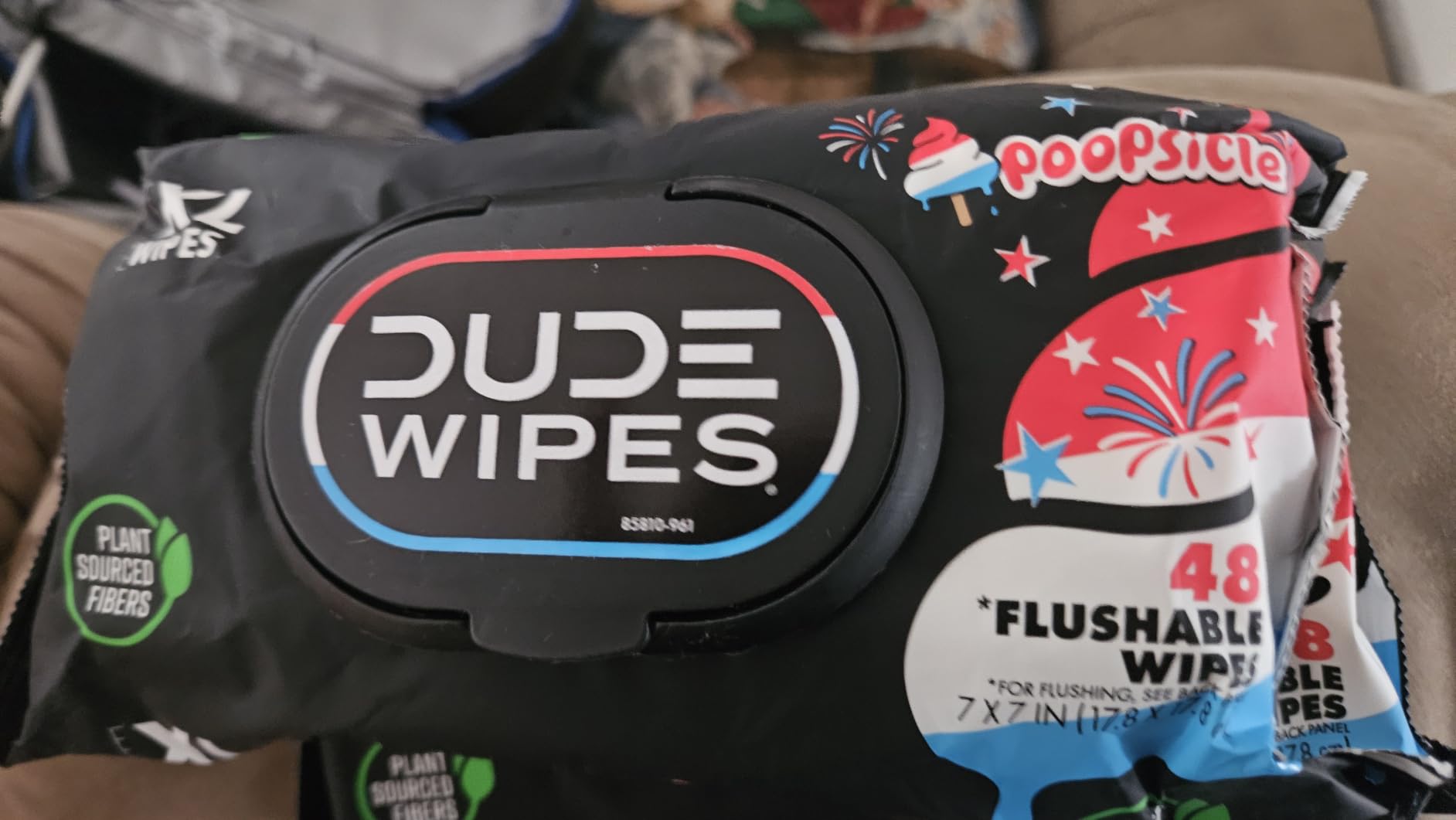 DUDE Wipes Mint Chill Adult Flushable Wet Wipes, Refreshing, 48 Count | 99% water, extra large flushable butt wipes. Ultra refreshing tea tree oil, vitamin E and aloe. Septic safe. 1 pack of 48 customer photo 2