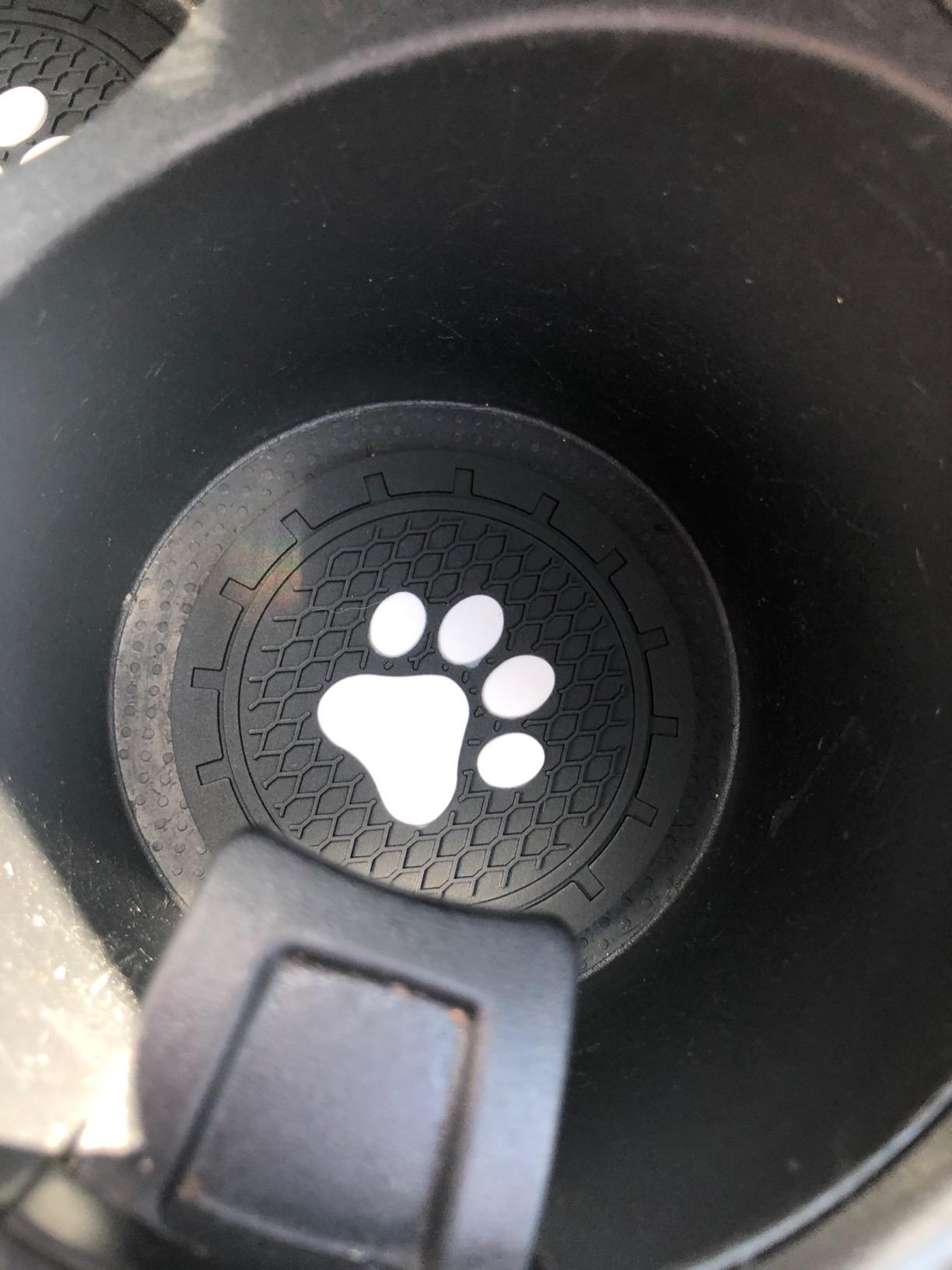 BukNikis Car Cup Holder Coasters - Car Interior Accessories 2.75 inch Silicone Anti Slip Cute Dog Paw Car Coaster customer photo 1