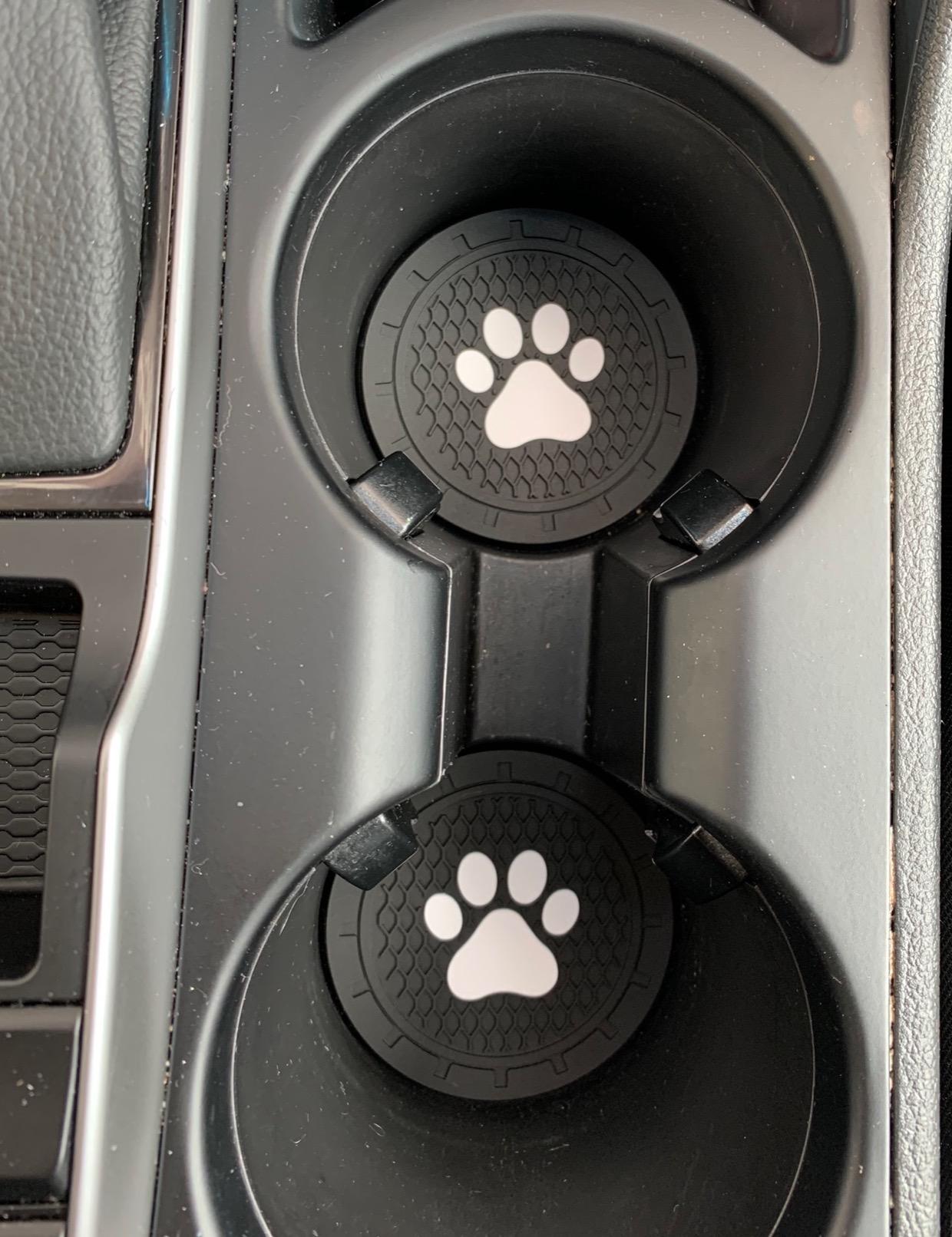 BukNikis Car Cup Holder Coasters - Car Interior Accessories 2.75 inch Silicone Anti Slip Cute Dog Paw Car Coaster customer photo 2