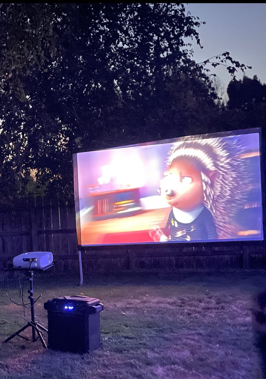 Projector Screen 120 inch, Outdoor Projector Screen with 3-Layers PVC | Polyester-Free Anti-Light 4K HD Screen, Sturdy Aluminum Frame, Easy Setup, Perfect for Poolside, Backyard, and Party Nights customer photo 2