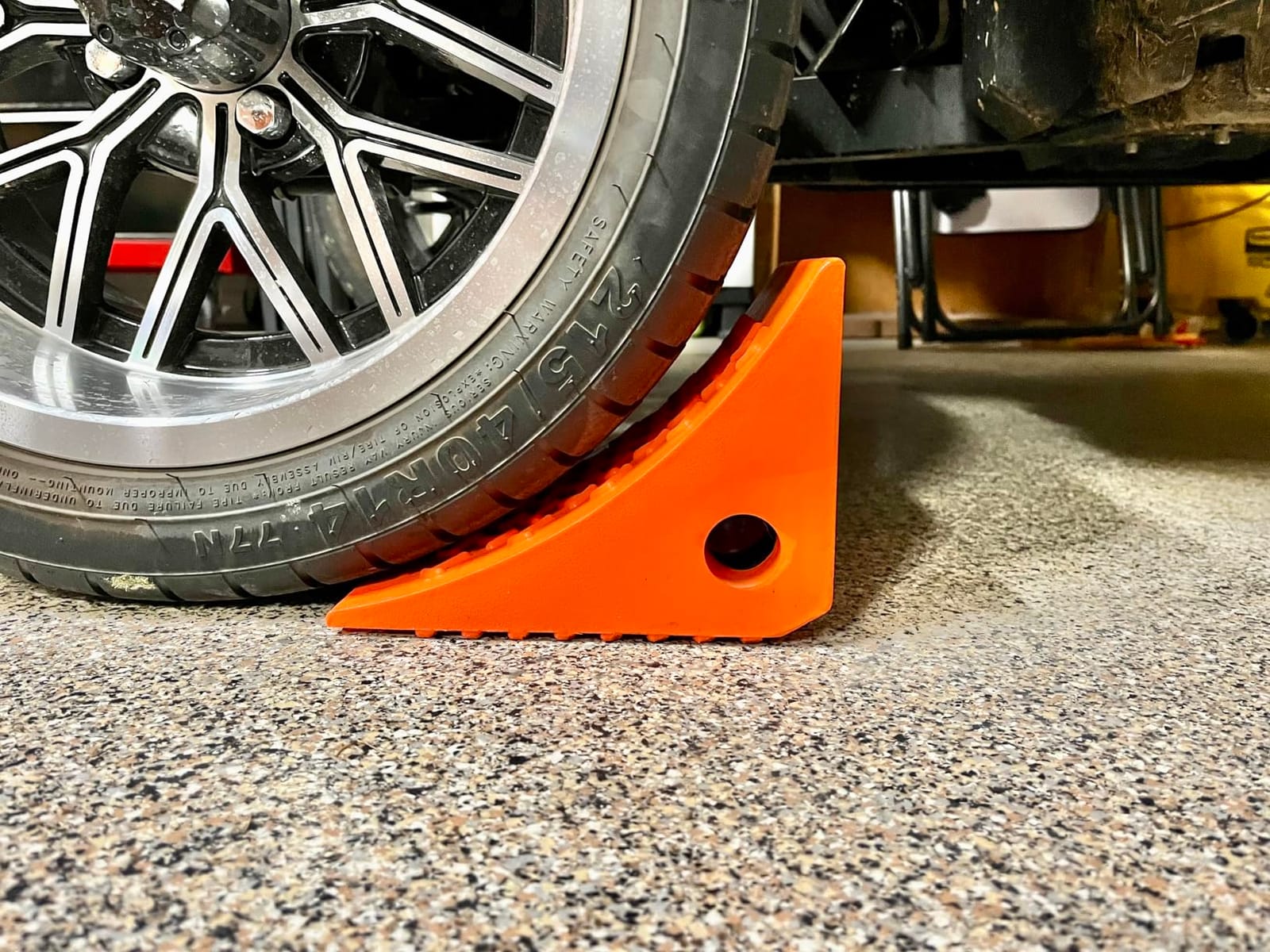 SECURITYMAN Heavy Duty Wheel Chocks (2 Pack) - Durable, Non-Slip, Solid Rubber Wheel Chocks for Boat Trailers, RV, Truck, Camper - Perfect on All Surfaces and in All Weather - Orange… customer photo 1