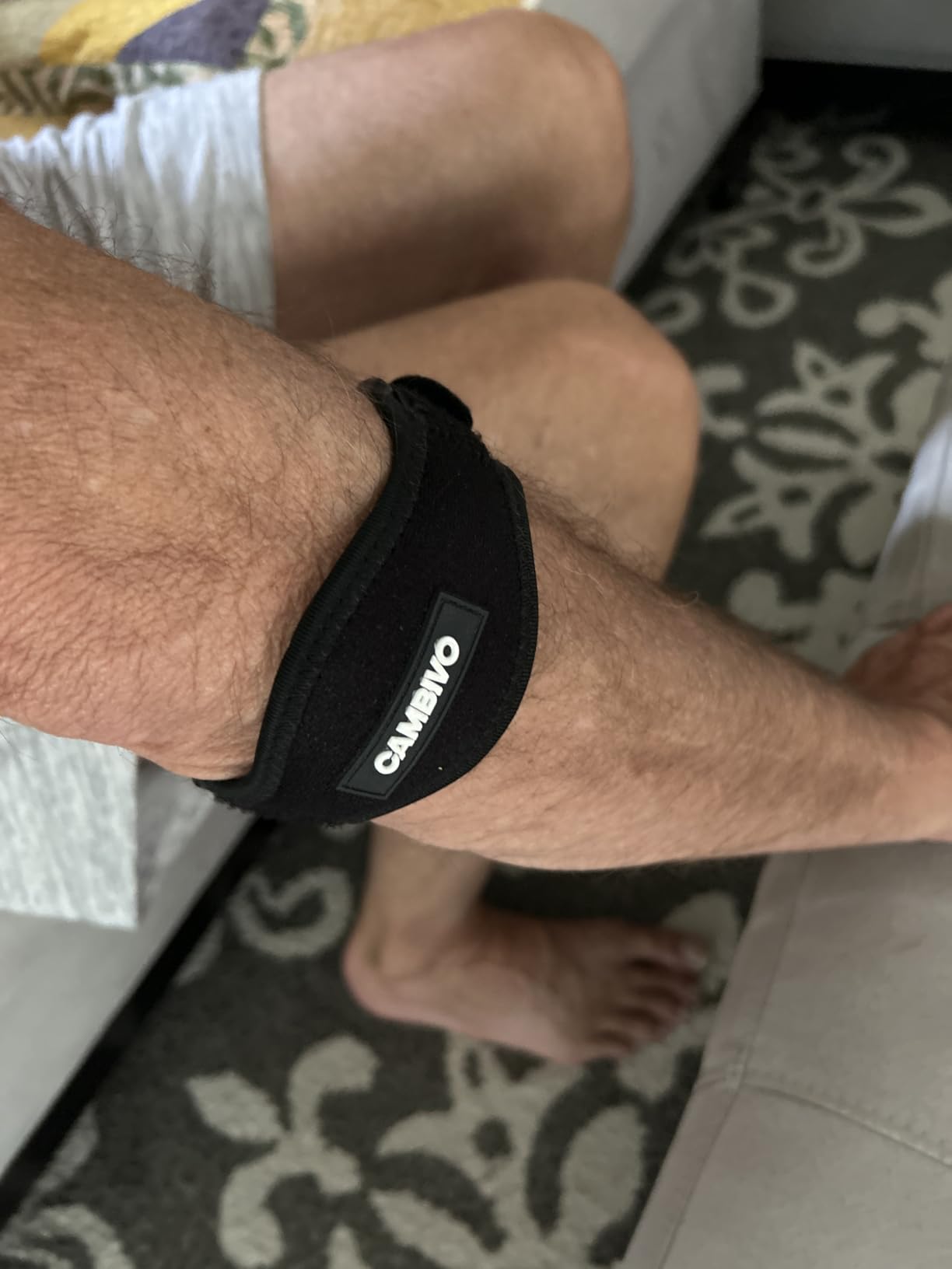 CAMBIVO 2 Pack Tennis Elbow Brace Strap for Tendonitis, Black | EVA Compression Pad, Adjustable Strap with Premium Velcro, for Men and Women, Golfer's Elbow, Counterforce Brace, Breathable customer photo 2