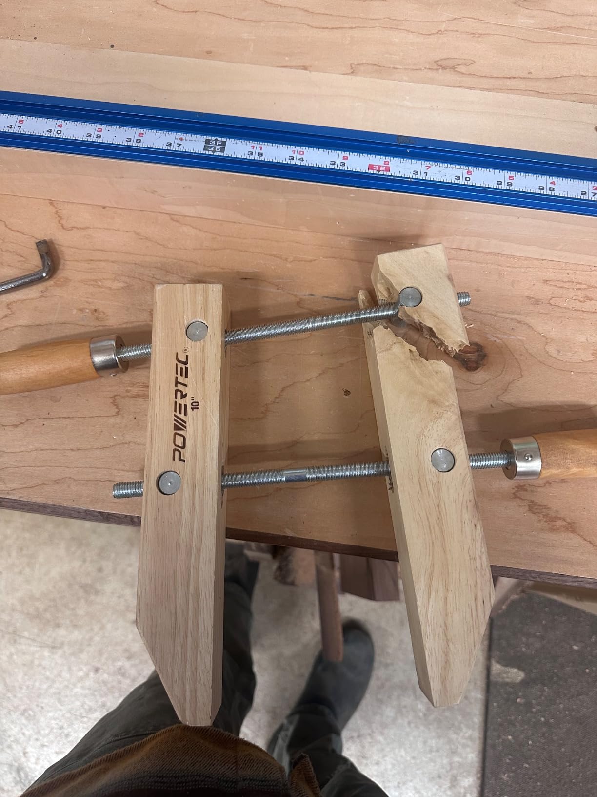 POWERTEC 71524 Wooden Handscrew Clamp - 10 Inch | Hand Screw Clamps for Woodworking, 2PK customer photo 2