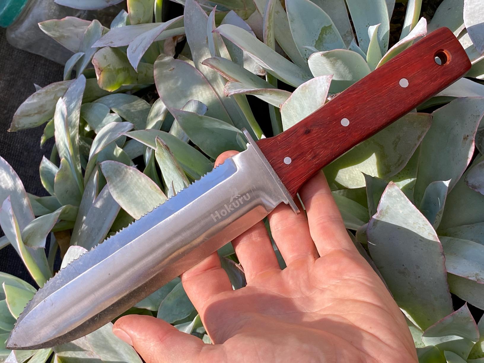 Hori Hori Knife Gardening Tool | Stainless Steel Blade, Leather Sheath, Sharpening Stone, Landscaping, Digging, Weeding, Cutting, Planting customer photo 2