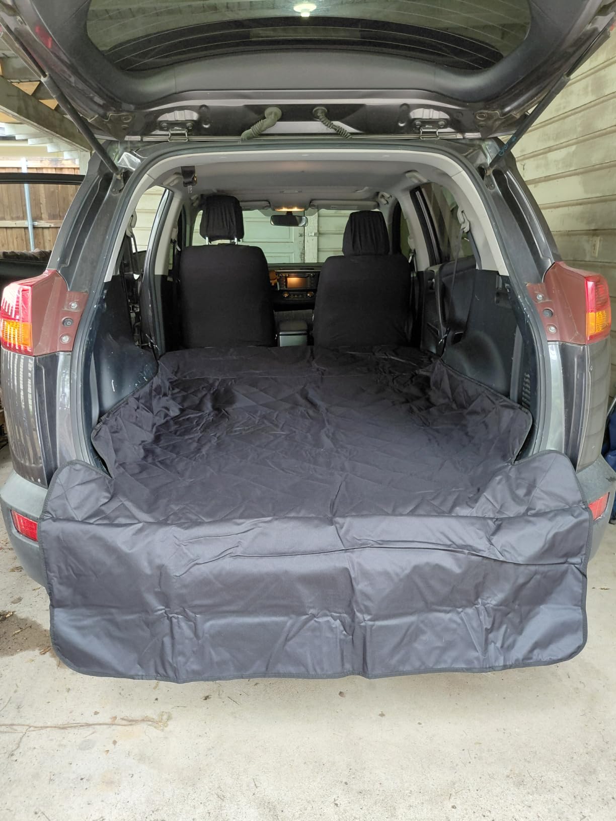 SUV Cargo Liner for Dogs - Water Resistant Trunk Cover for Midsize SUVs | Pet Cargo Cover with Bumper Flap Protector, Non-Slip Car Trunk Mat, Dog Car Seat Cover Prevents Scratches Pet Hair Mud Dirt customer photo 1