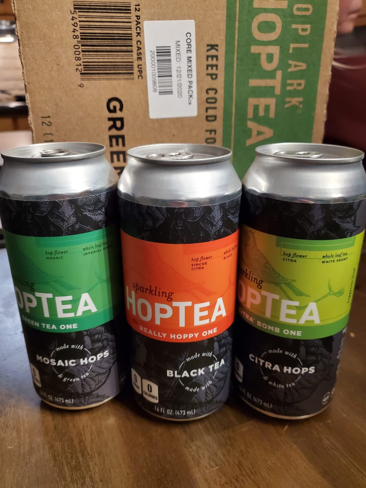HOPLARK Sparkling HopTea - CORE MIXED PACK - Tall 16fl oz Cans (Pack of 12) - Sparkling Tea Sampler Featuring Green Tea, White Tea, Black Tea, and Chamomile - Zero Calorie - Unsweetened - Caffeinated and Caffeine-Free customer photo 2