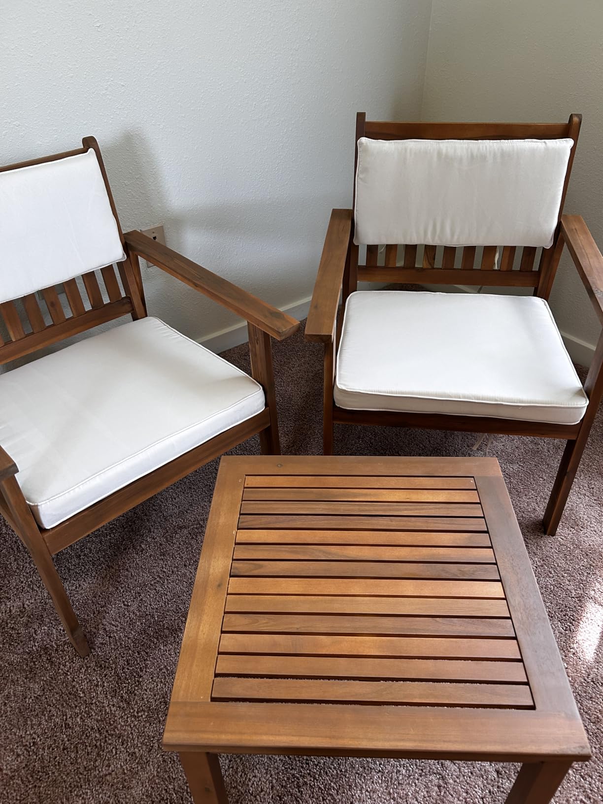 FDW 3-Piece Patio Furniture Set | Natural | Made of Acacia Wood customer photo 1