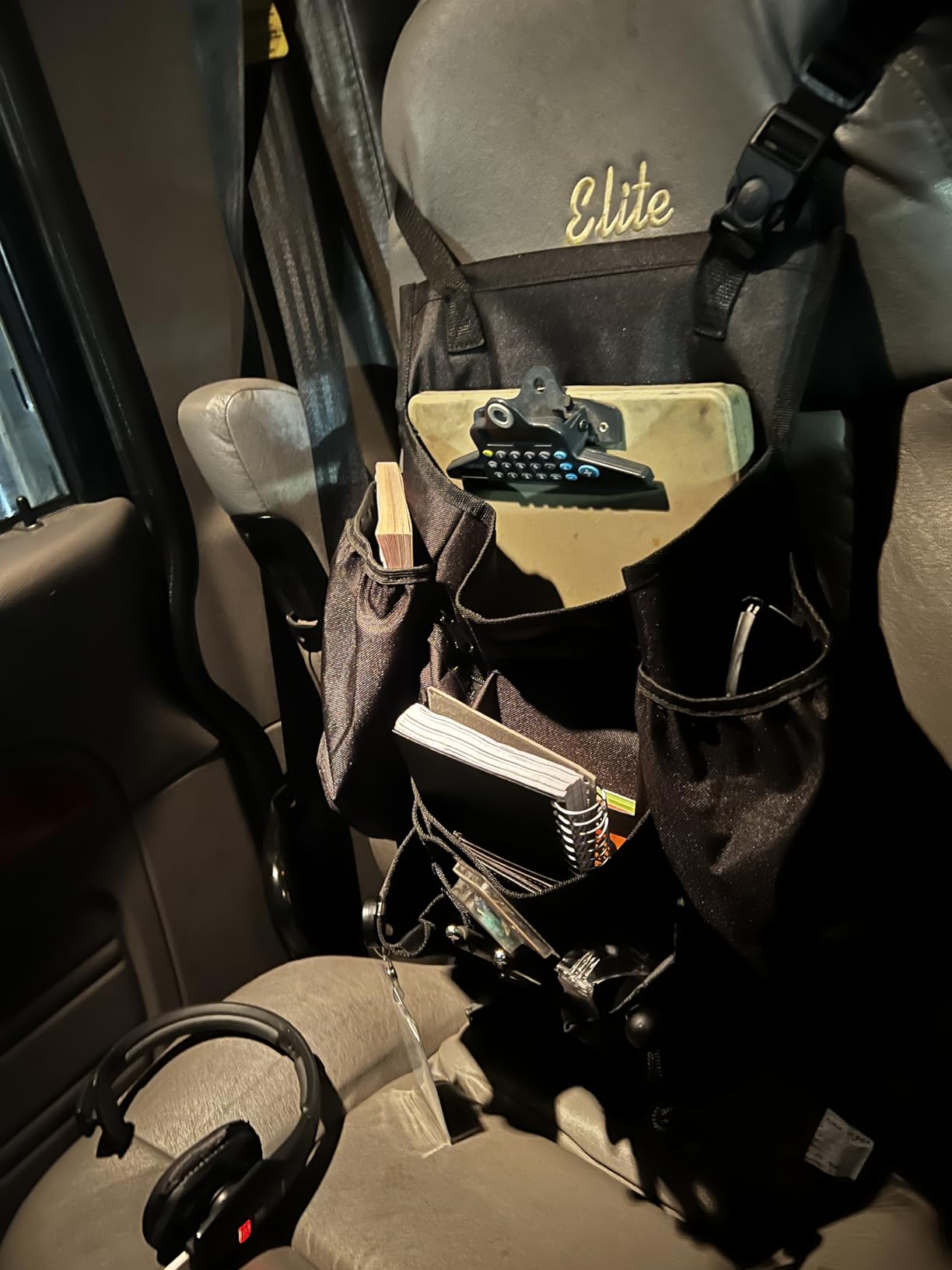 ECWKVN Car Front Seat Organizer - Car File Organizer, Passenger Seat Storage Bag Law Enforcement - Vehicle Storage with Dedicated Laptop Tablet Holder Cup Holder, Black customer photo 1