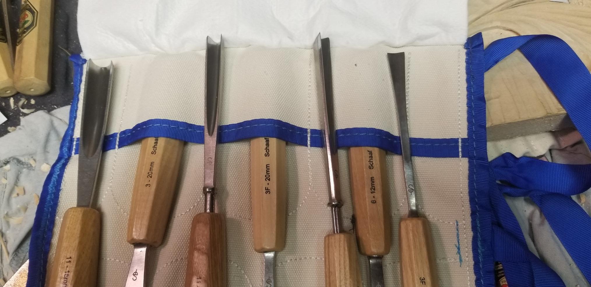 Schaaf Wood Carving Tools 7-pc Wood Chisel Set with Gouges, Cr-V 60 Steel | Full size carving chisels for sculpture and relief carving, ergonomic handles, canvas tool roll, beginner tutorial included customer photo 2