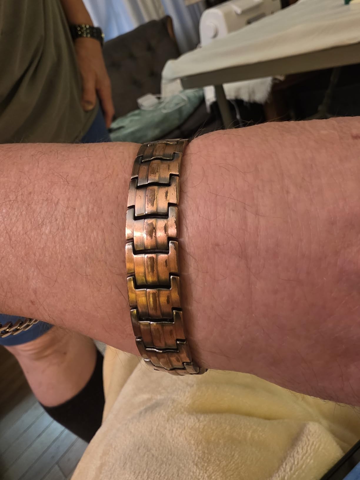 Feraco Men's Copper Magnetic Bracelet Elegant 99.99% Solid Copper Bracelets with Double-Row Strong Magnets,Magnetic Jewelry customer photo 2