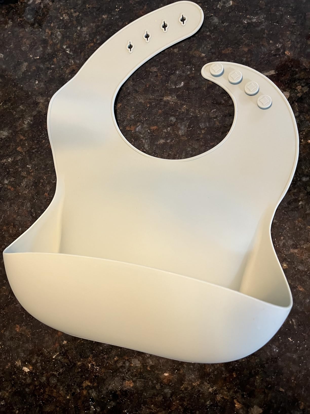 mushie Silicone Baby Bib | Adjustable Fit Waterproof Bibs (Cherries) | Ages 4-24 months, Machine washable, Adjustable neck strap, Deep front pocket customer photo 1