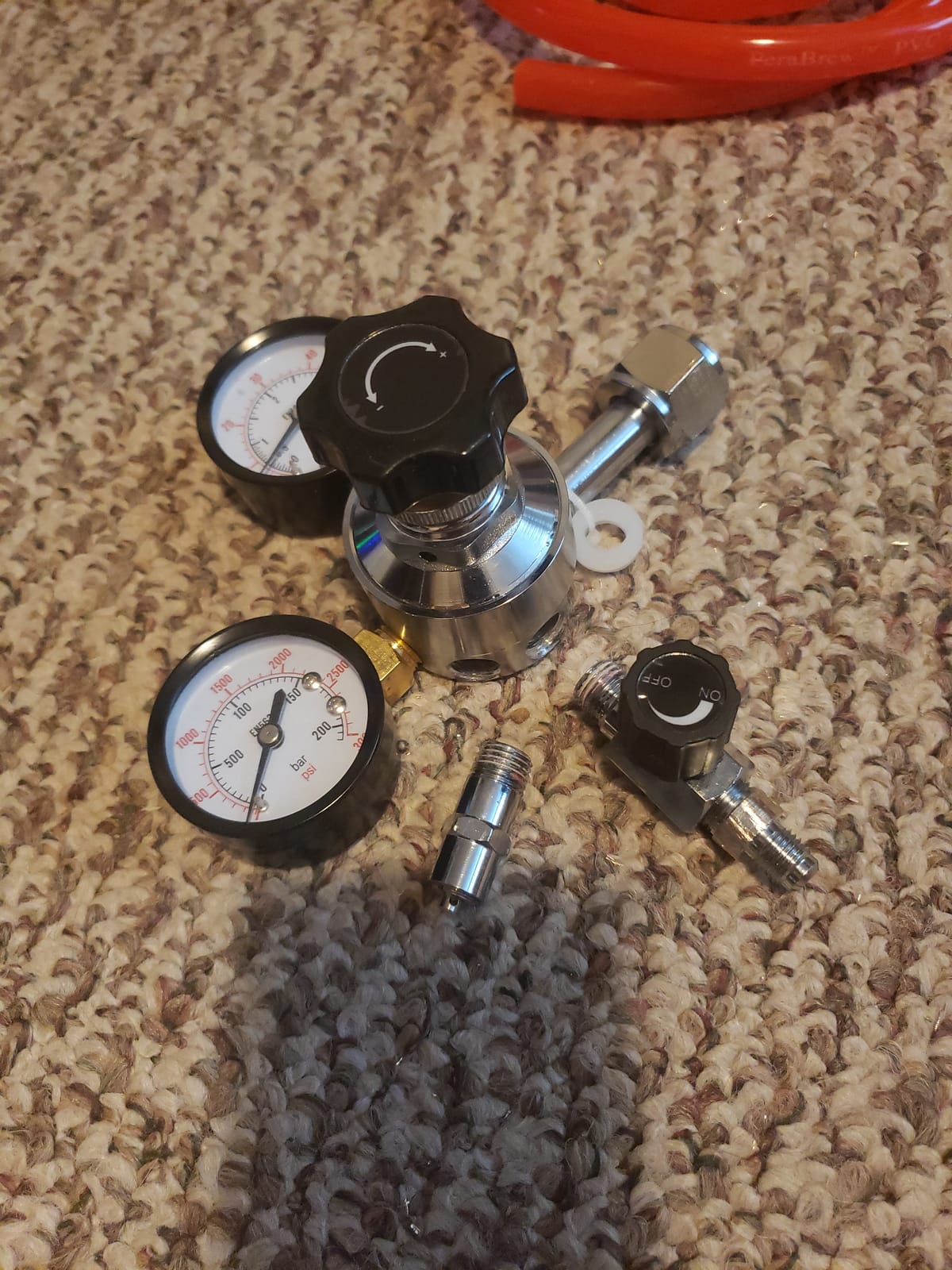 MRbrew Updated 0-60PSI CGA-320 Keg CO2 Regulator, Thread Outlet | With 1/4