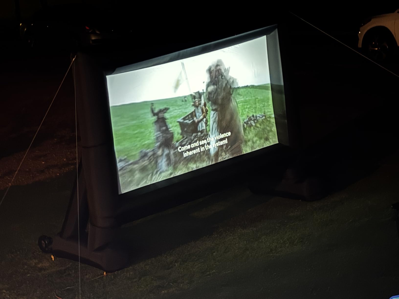 XHYCPY Inflatable Projector Screen 15ft Inflatable Movie Screen Outdoor with Air Blower and Storage Bag, Easy Set up, Front and Rear Projection for Outdoor Movie Night Backyard Pool Fun customer photo 1
