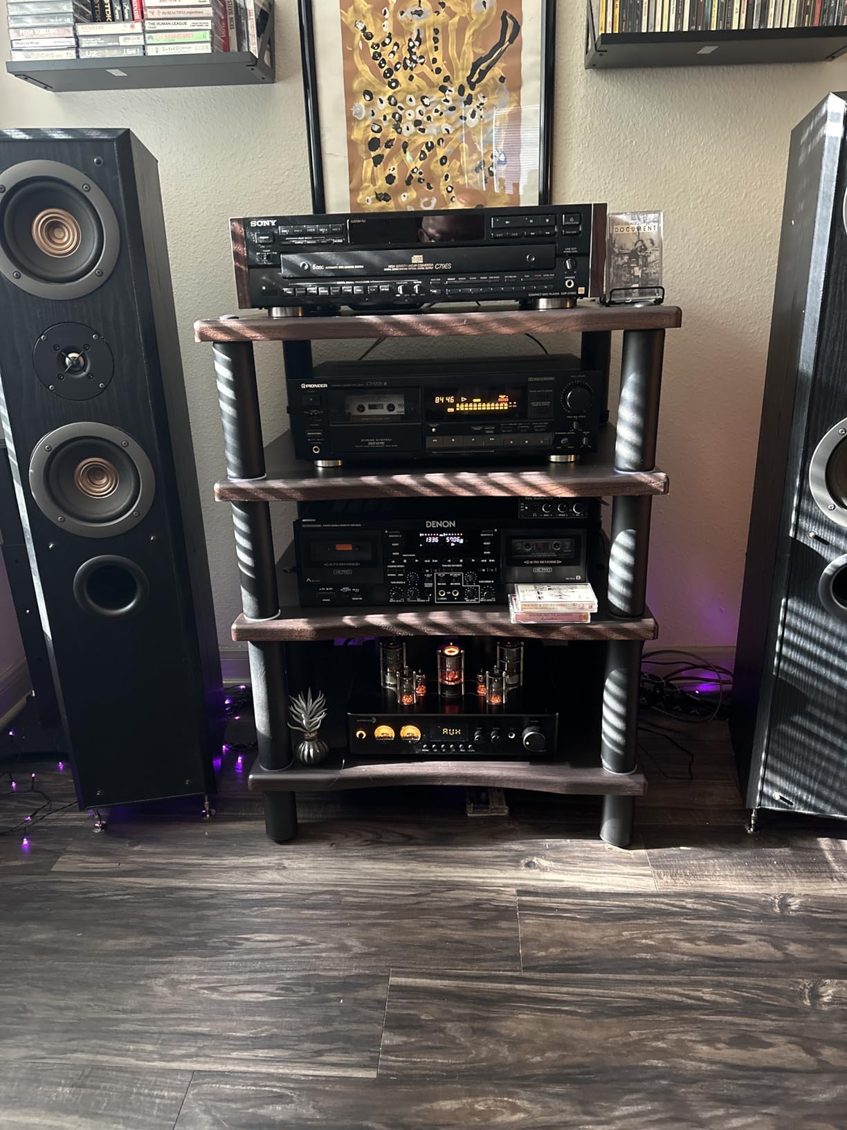 Monolith by Monoprice Heavy Duty 4 Tier Audio Stand XL 1 inch Shelf Thickness Maple customer photo 1