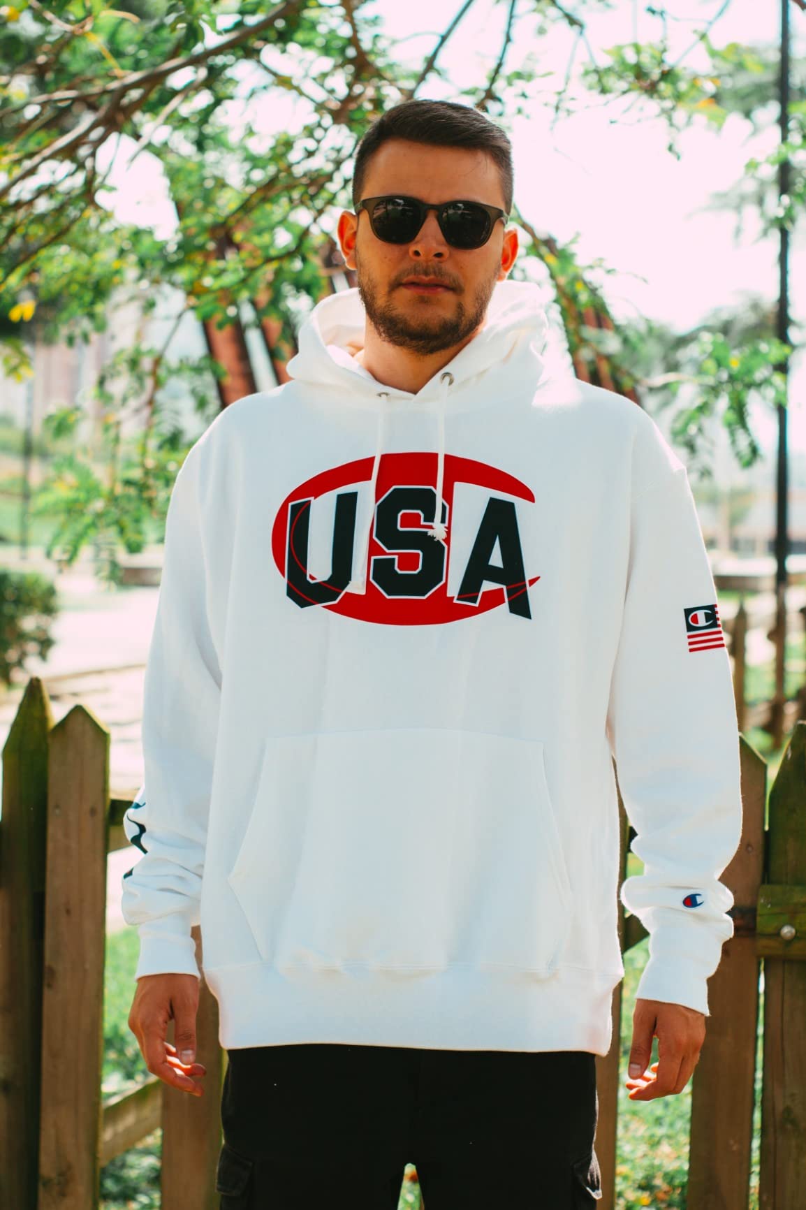 Champion Men's Reverse Weave Hoodie, Amazon USA Exclusive customer photo 1