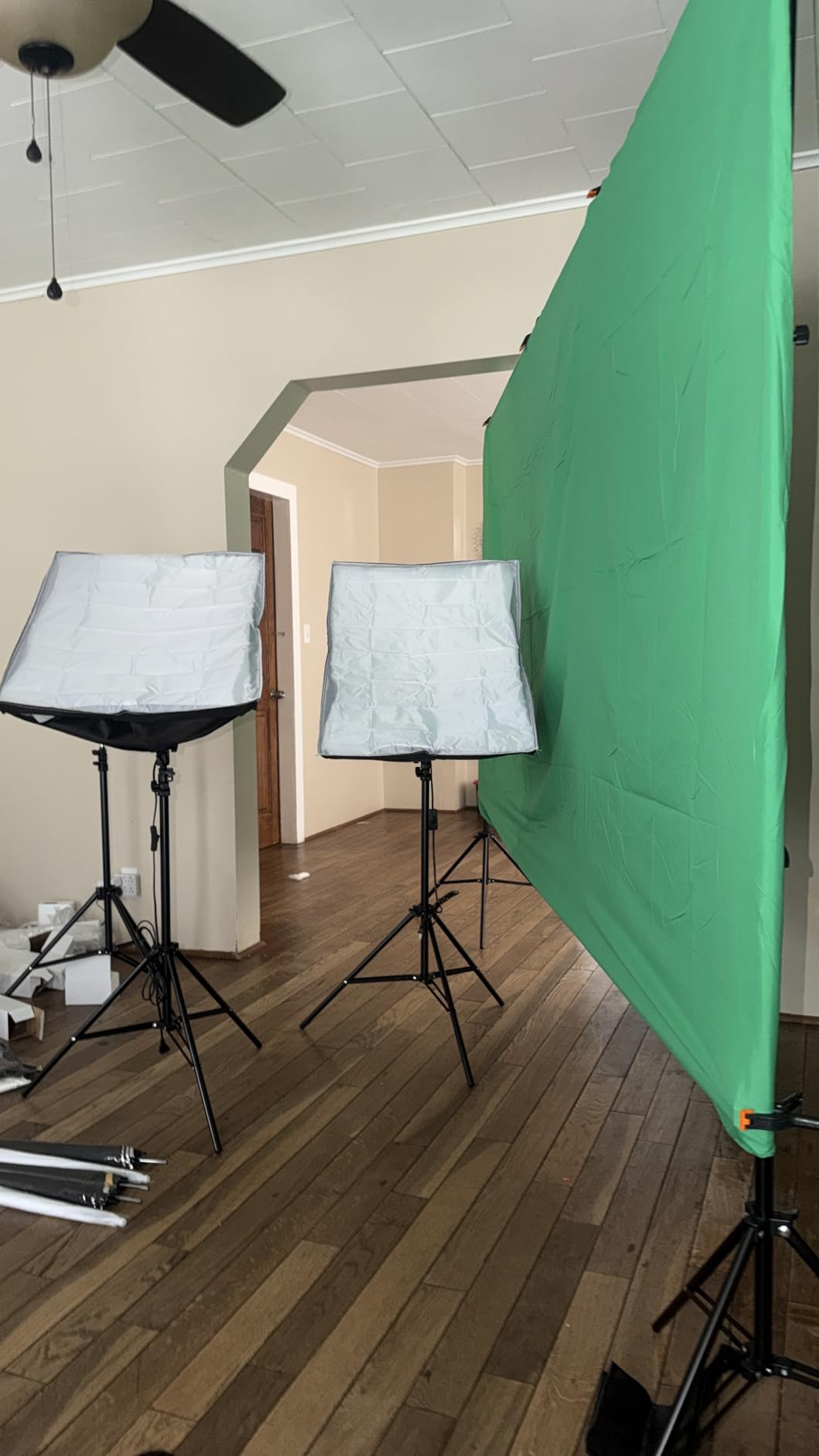 Photography Lighting Kit, 6.5x10feet/2x3m Backdrops Stand Support System, 5 in 1 Reflectors, 1600W 5500K Umbrellas Softbox Continuous Lighting Kit customer photo 2