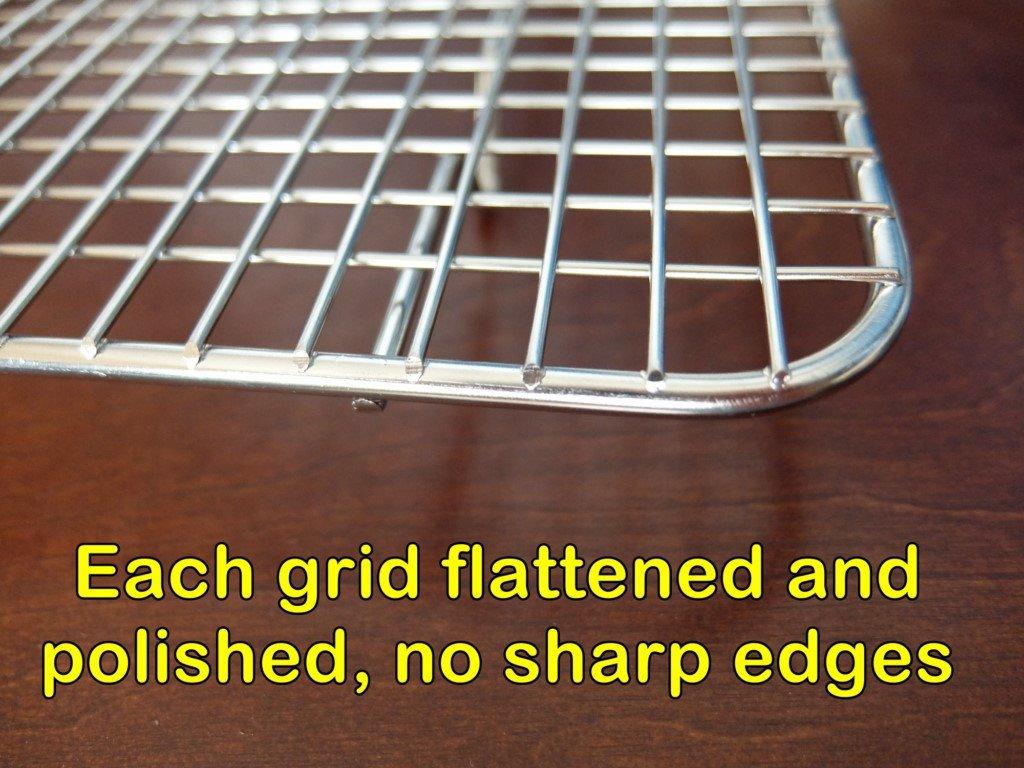 Ultra Cuisine Cooling and Baking Rack Set - 11.5'' x 16.5'' | 100% Stainless Steel, Oven-Safe, Dishwasher-Safe, Heavy Duty Tight-Wire, Set of 2, Half Sheet Pan Cooling Racks, Easy Clean customer photo 2