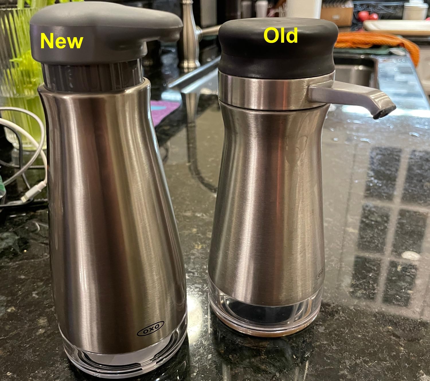 OXO Good Grips Stainless Steel Countertop Soap Dispenser | Refillable Soap Dispenser, Rust-Resistant Stainless Steel, Weighted Pump, Kitchen Sink Or Bathroom Counter Use customer photo 2